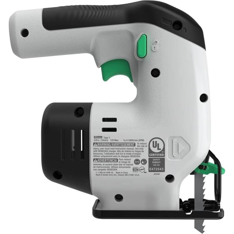 Sierra de Vaivén Inalámbrica BLACK+DECKER 12V para Madera y Metal