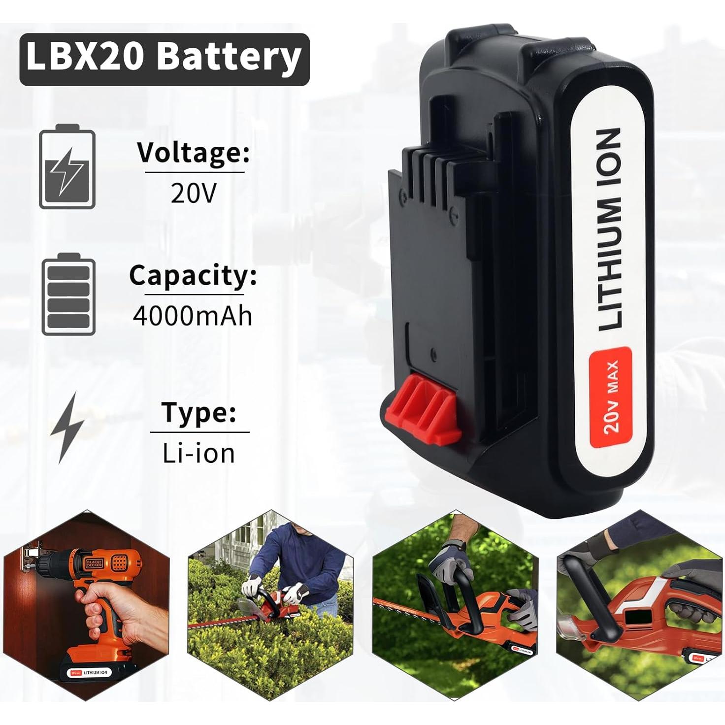 Paquete de 2 Baterías 20V 4.0Ah Litio Black & Decker