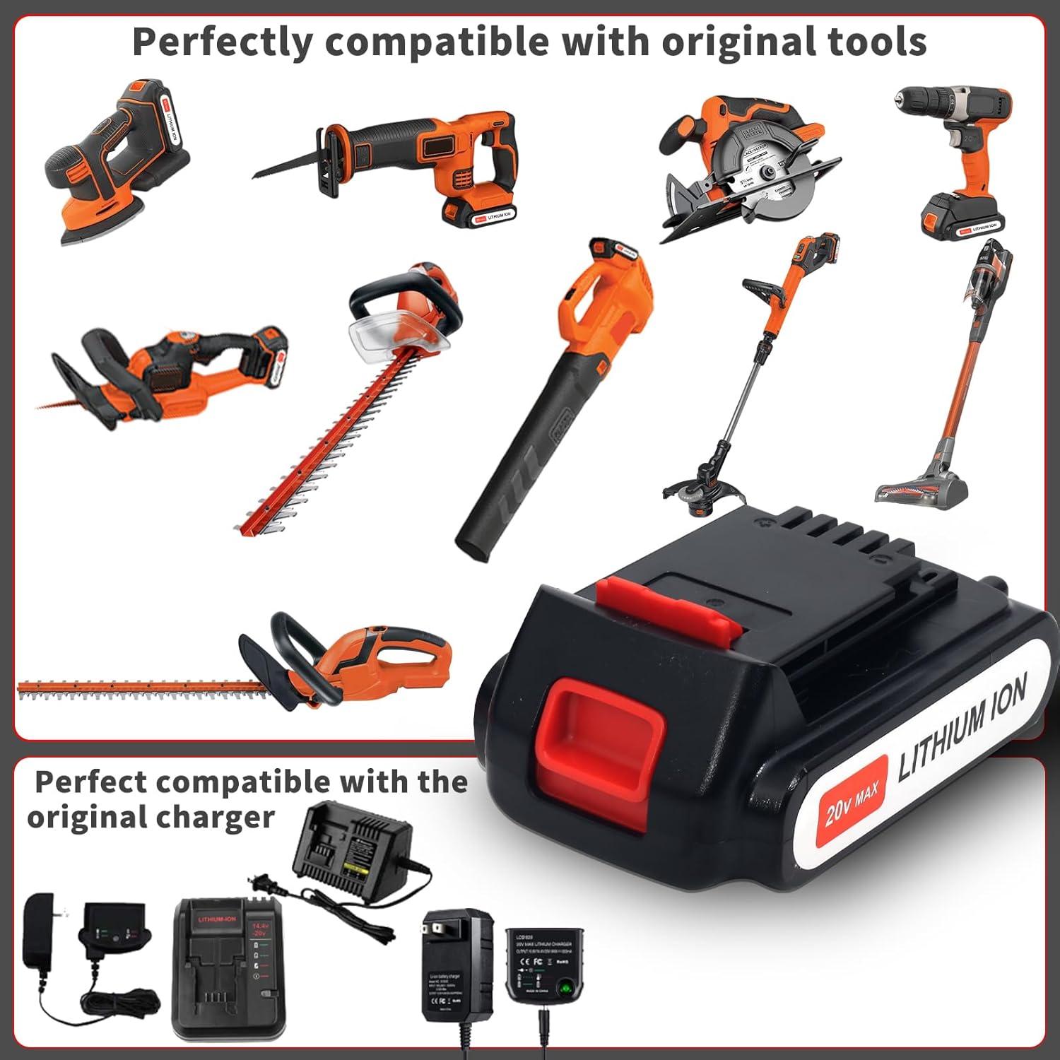 Paquete de 2 Baterías 20V 4.0Ah Litio Black & Decker