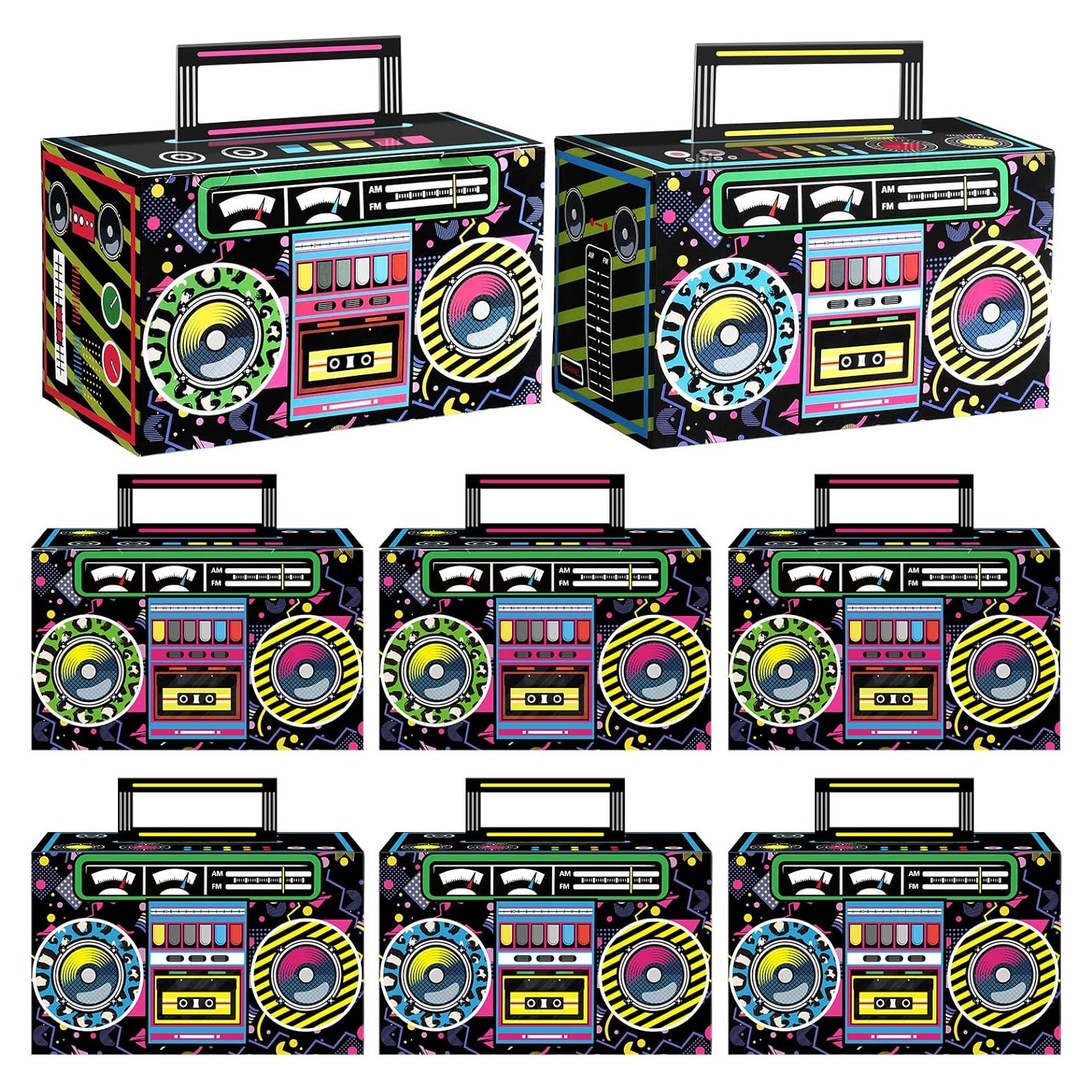 Cajas de Favor Retro Chinco 8 Pcs para Cumpleaños 80s