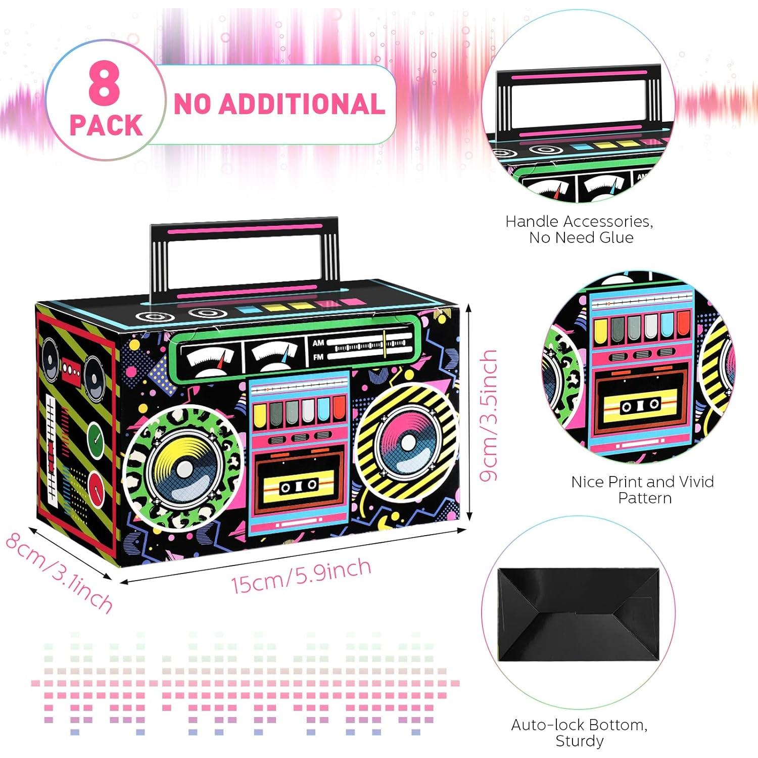 Cajas de Favor Retro Chinco 8 Pcs para Cumpleaños 80s