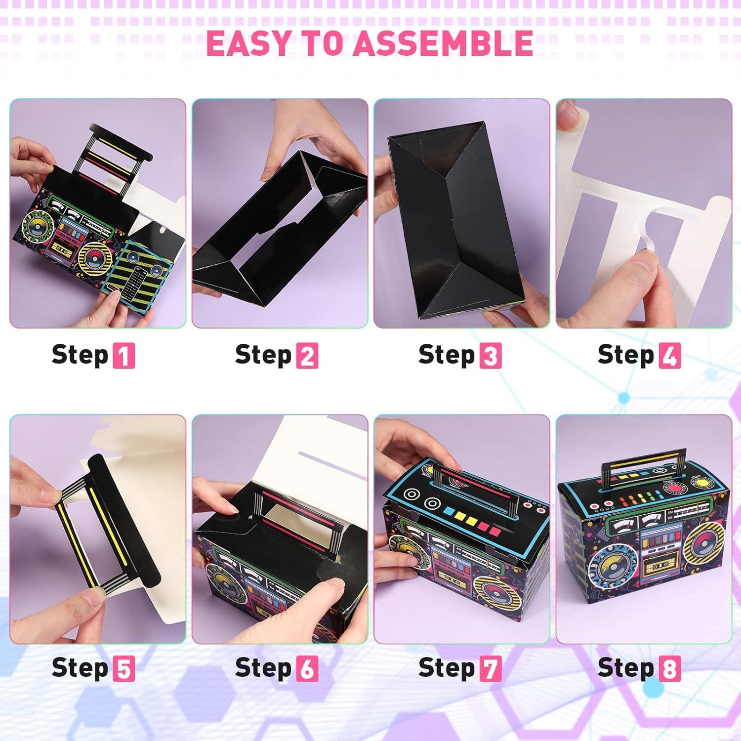 Cajas de Favor Retro Chinco 8 Pcs para Cumpleaños 80s