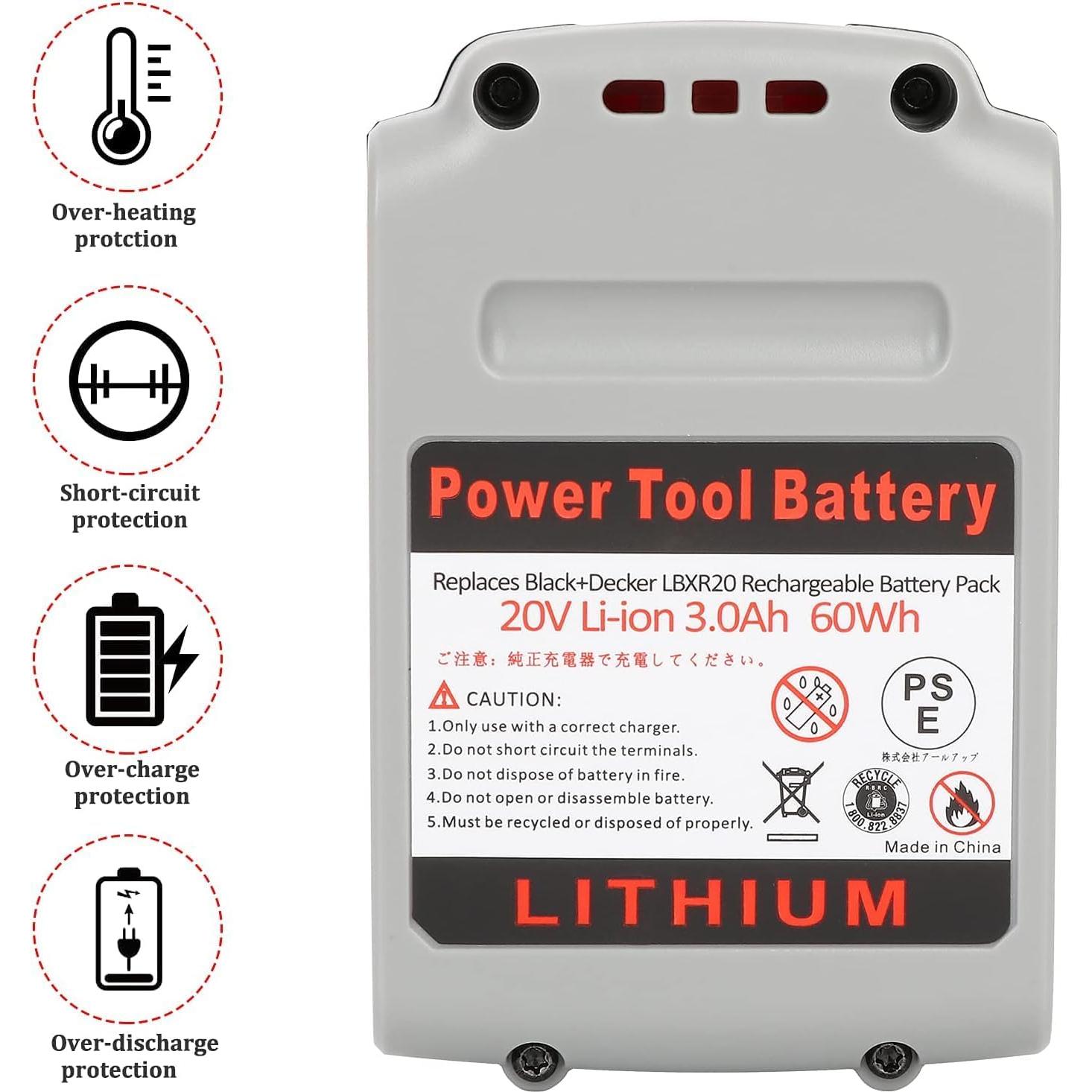 Batería de Reemplazo 20V 3000mAh Black and Decker - 2PCS