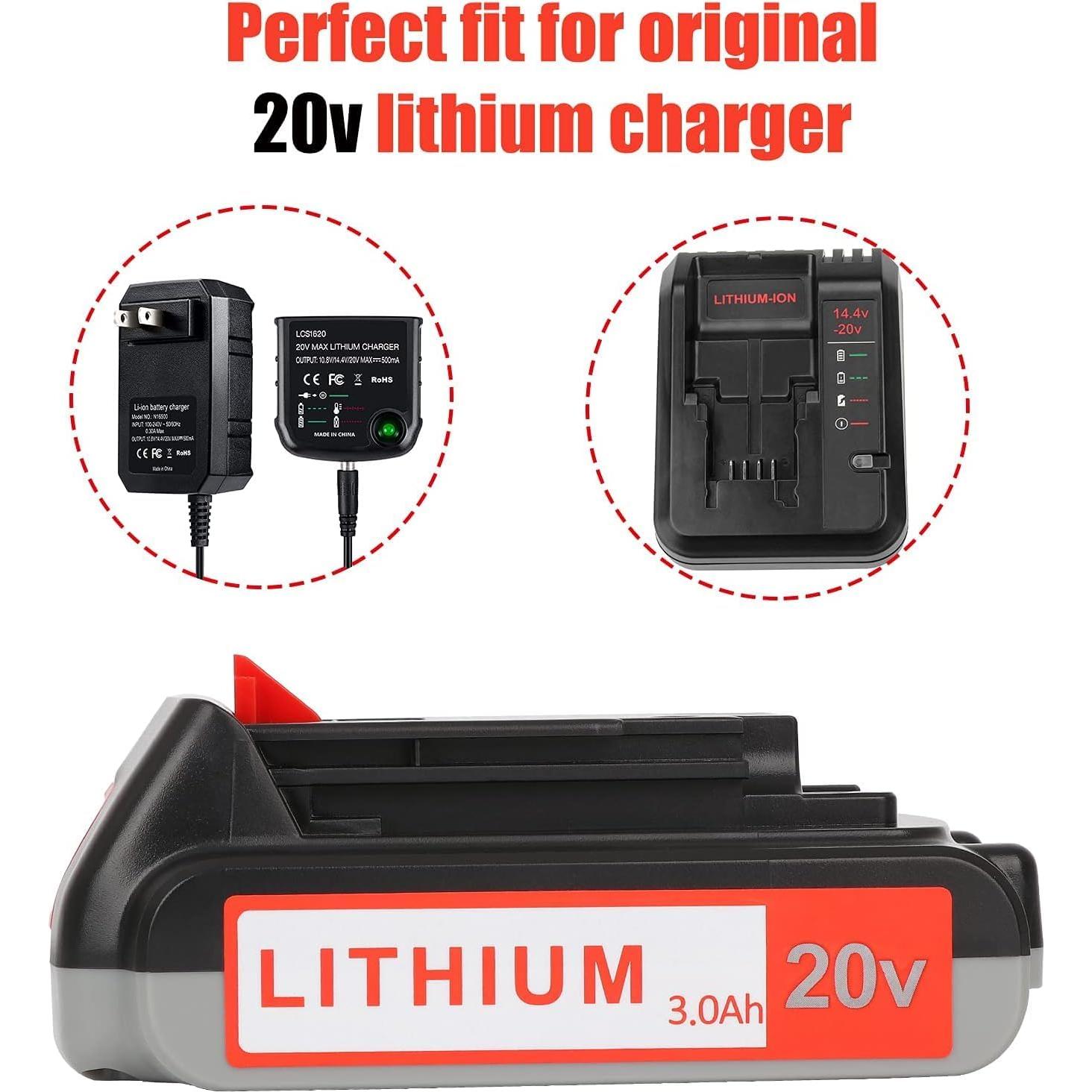 Batería de Reemplazo 20V 3000mAh Black and Decker - 2PCS