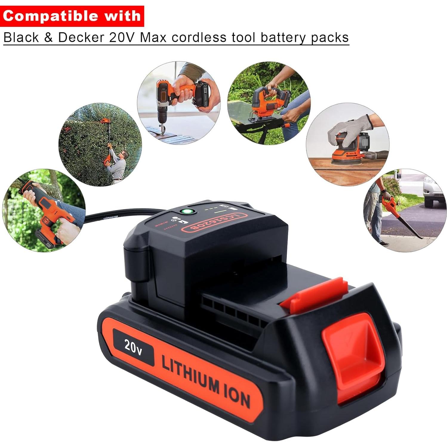 Cargador Compatible Black & Decker 20V LCS1620B - Carga Segura