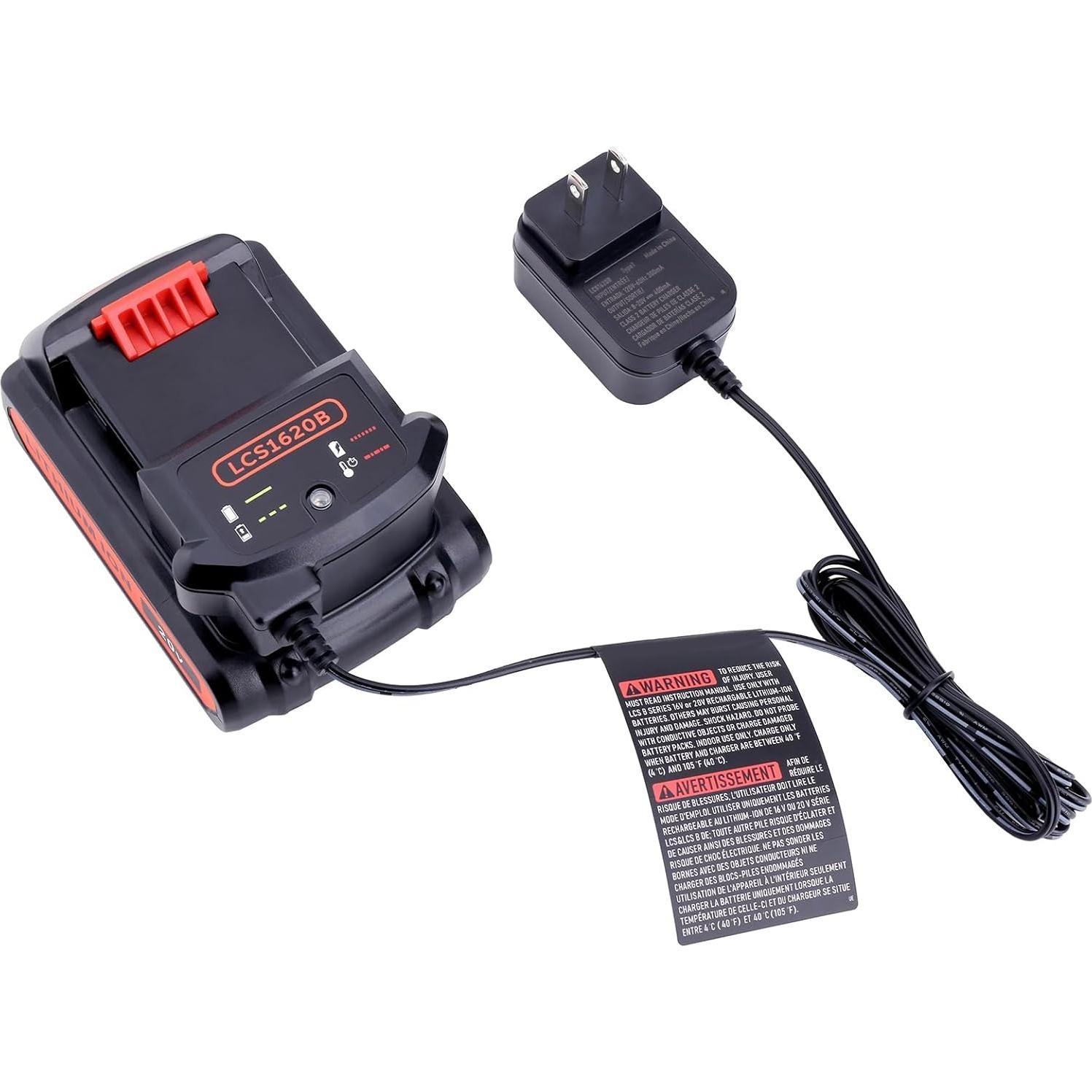 Cargador Compatible Black & Decker 20V LCS1620B - Carga Segura