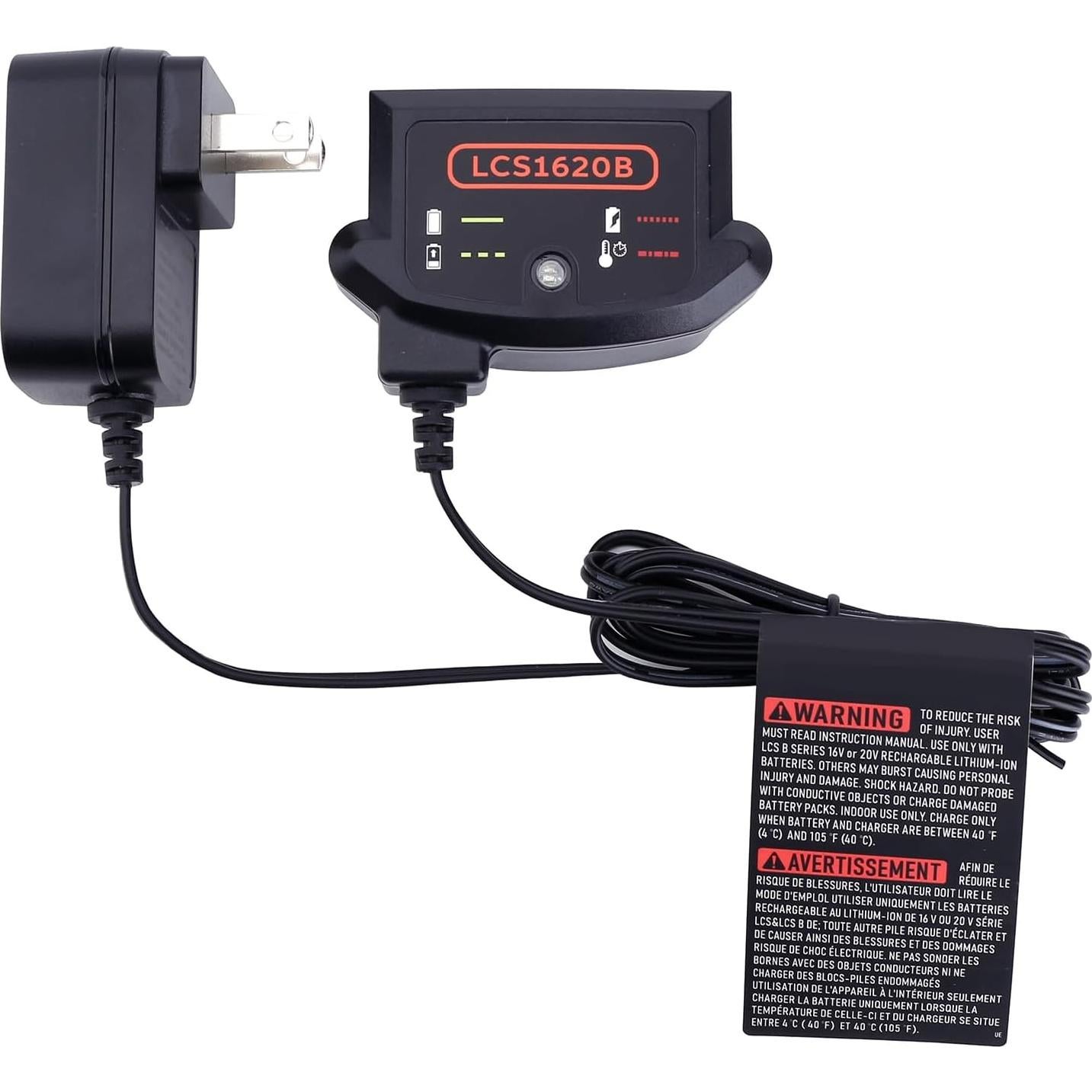 Cargador Compatible Black & Decker 20V LCS1620B - Carga Segura