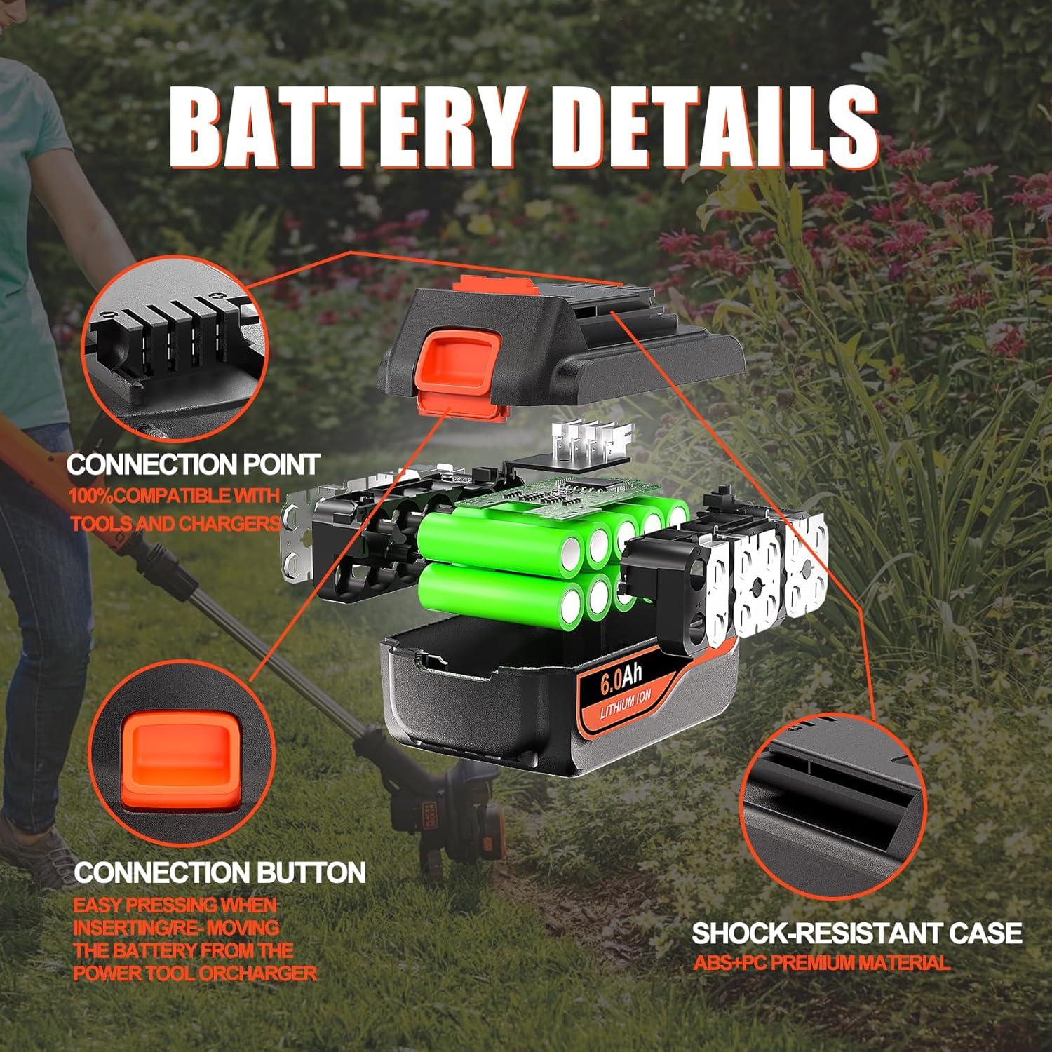 Batería Litio-ion 20V 6000mAh TenHutt 2 Paquetes