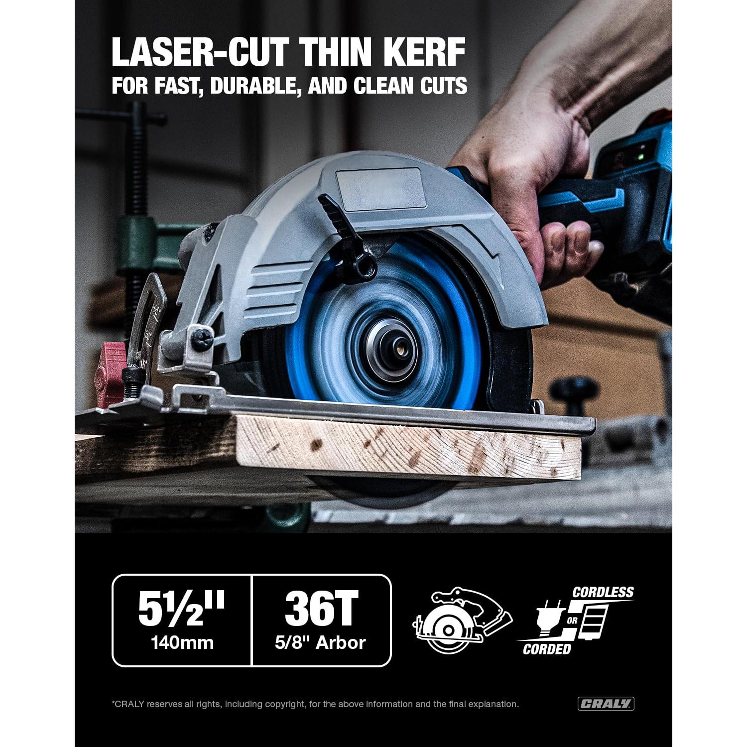 Hoja de Sierra Circular CRALY 13.97 cm 24/36 Dientes Paquete 2