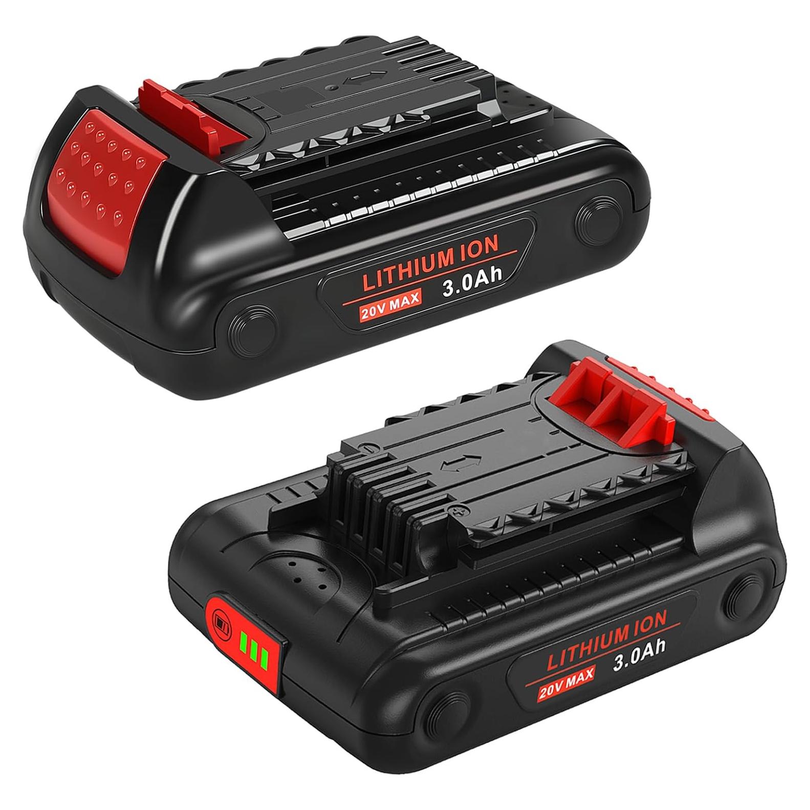 Baterías de Litio Ion 3.0Ah Black+Decker 20V Max - 2 Pzs