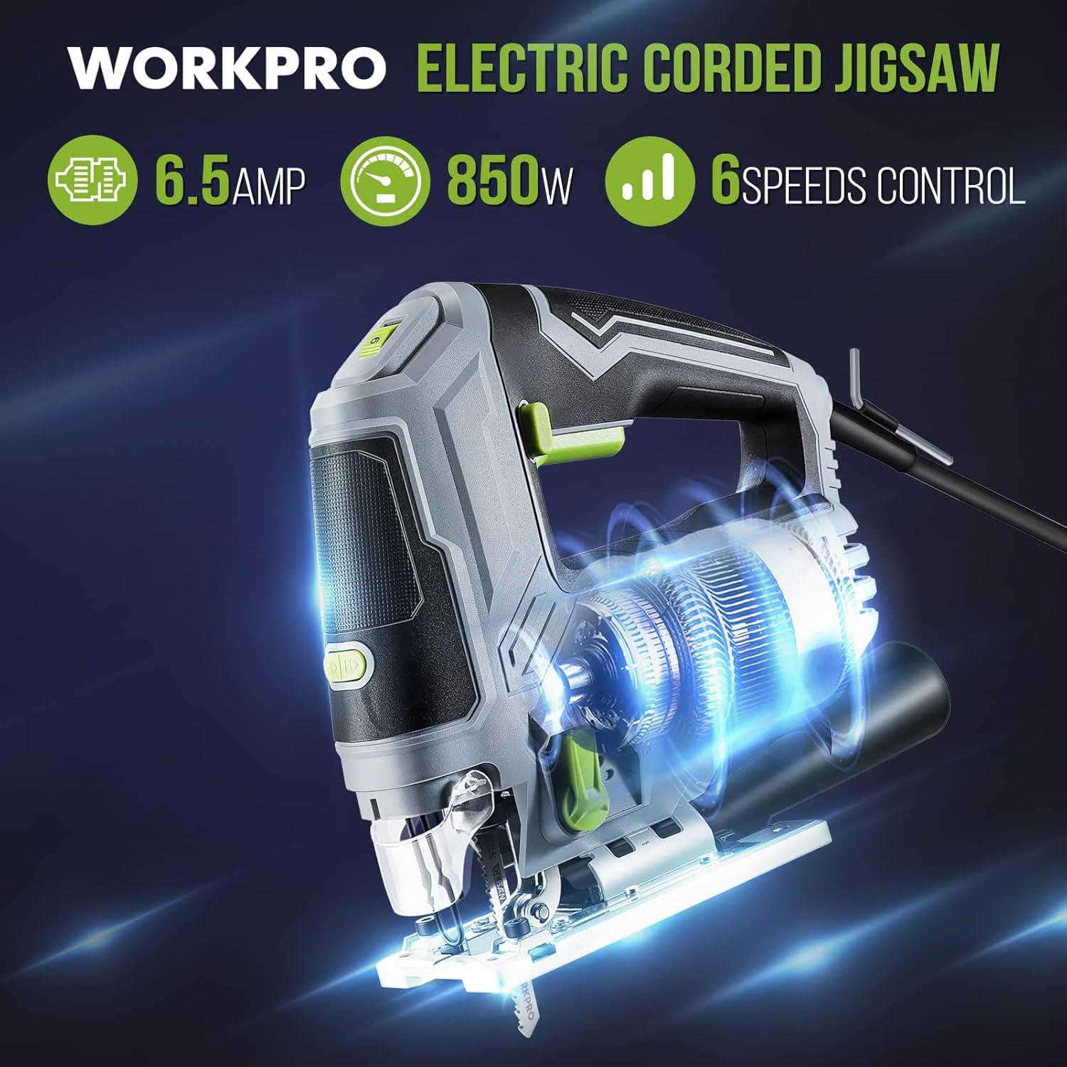 Sierra de Calar WORKPRO 850W 6 Velocidades 7 Hojas LED