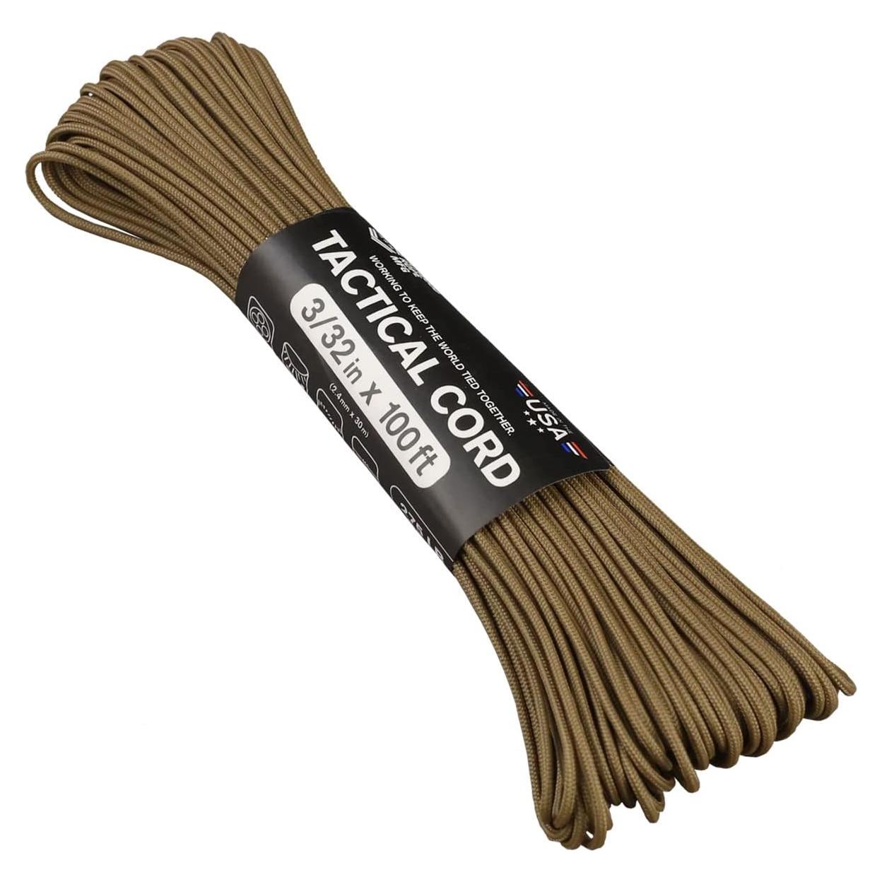 Cuerda Paracord Táctica Atwood 30.48 m 4-Hebras Nylon Coyote