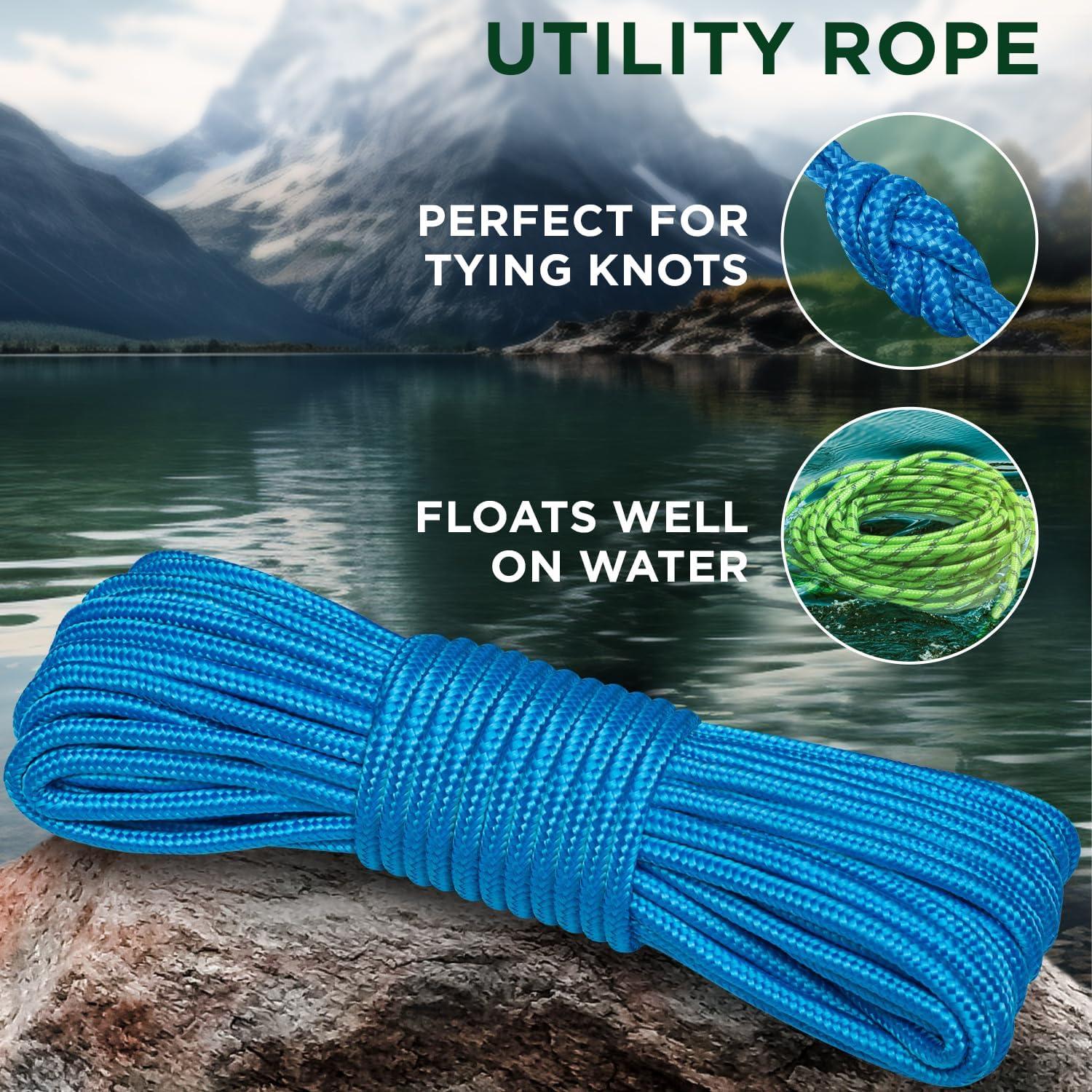 Cuerda TECEUM 27.5 m 7 mm Azul Cielo para Camping y Manualidades