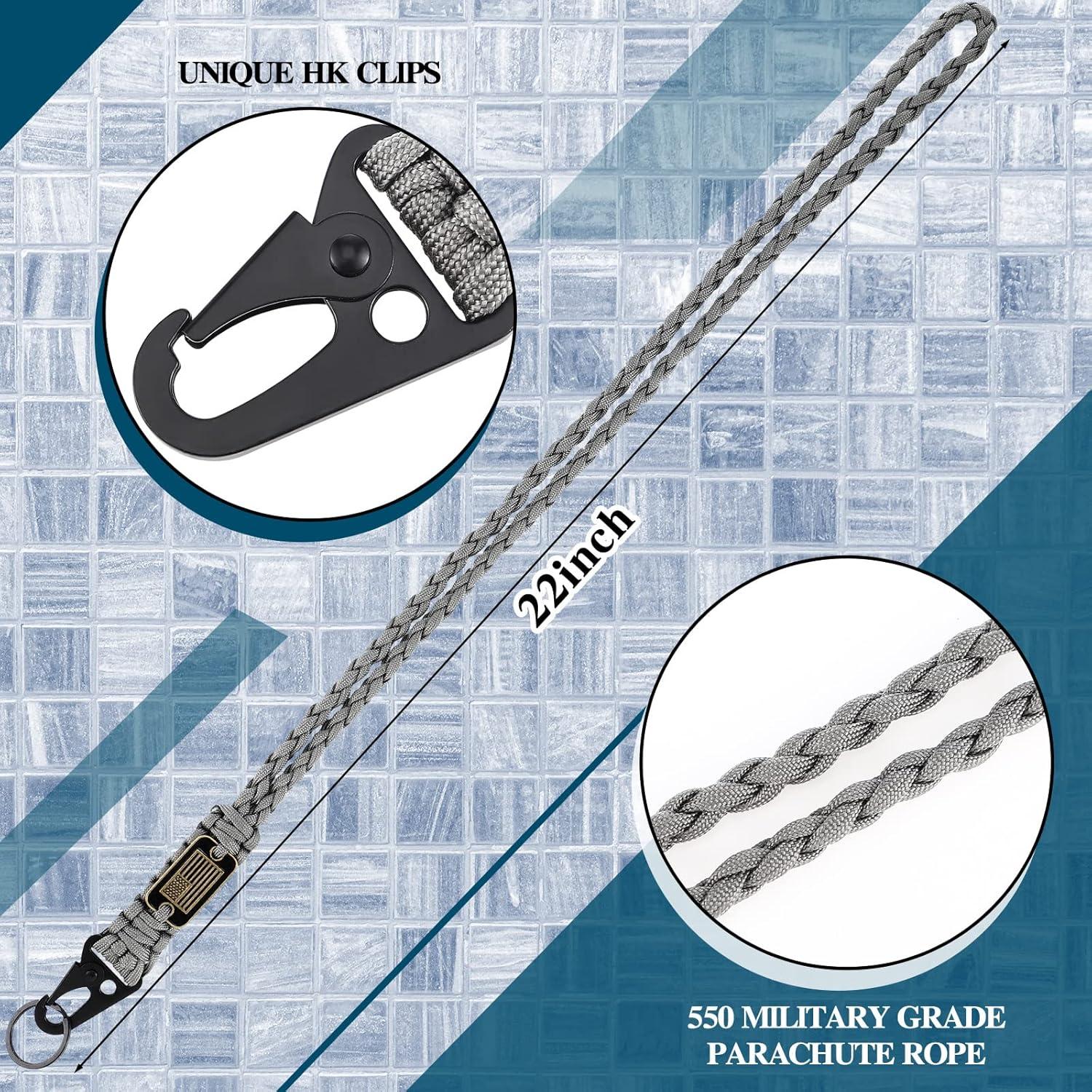 Collar Lanyard Paracord Frienda 2 Piezas 56 cm Gris