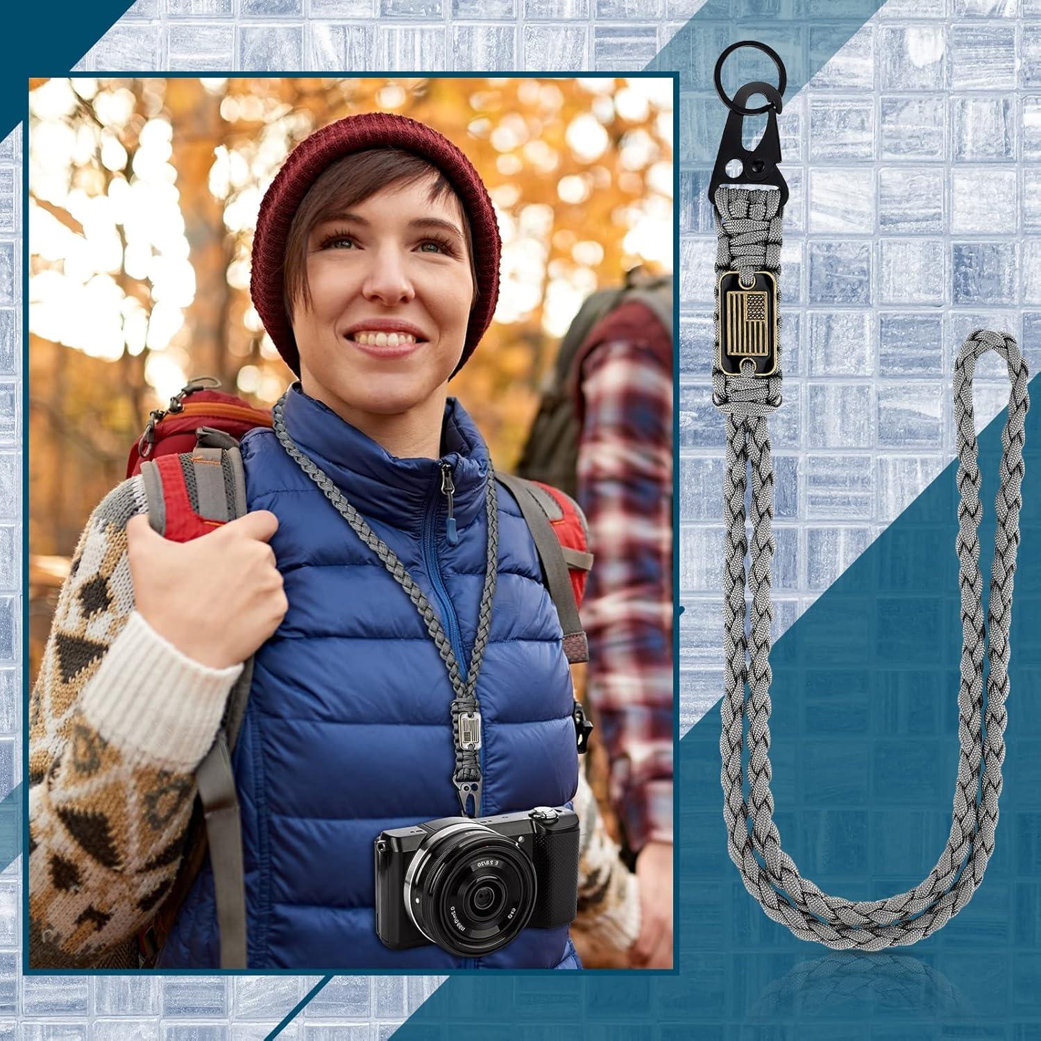 Collar Lanyard Paracord Frienda 2 Piezas 56 cm Gris