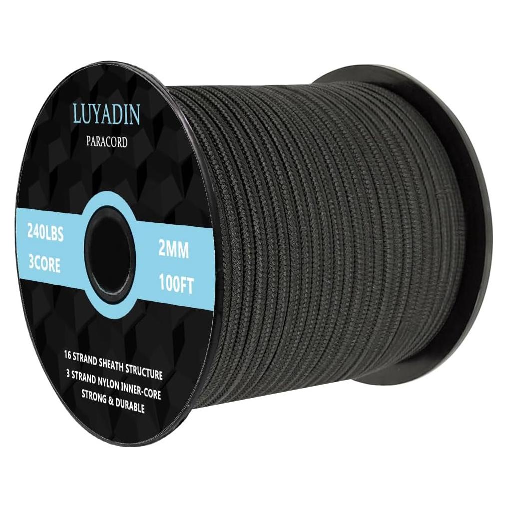 Cuerda Paracord 240lb LUYADIN 30,48m Nylon Negro