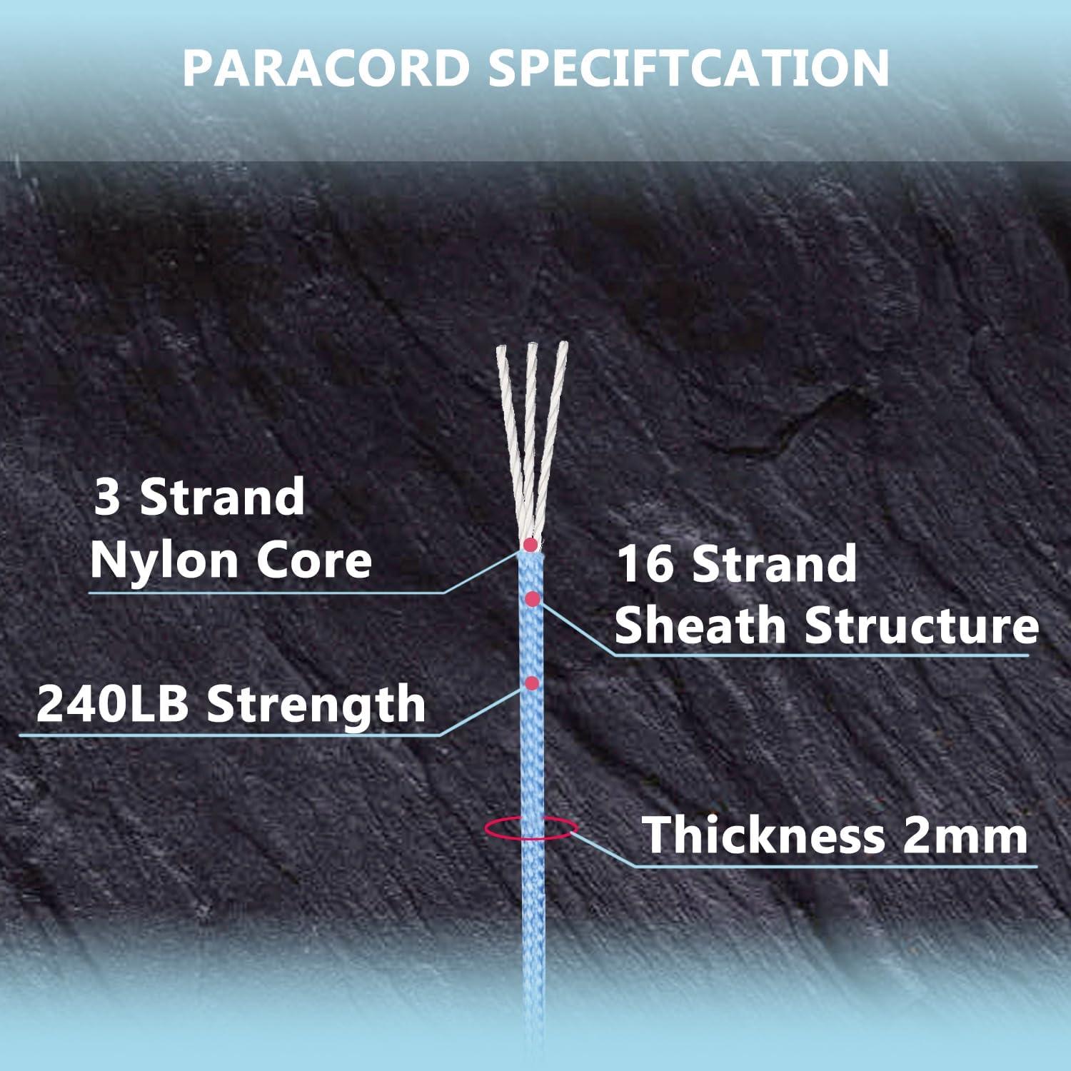 Cuerda Paracord 240lb LUYADIN 30,48m Nylon Negro