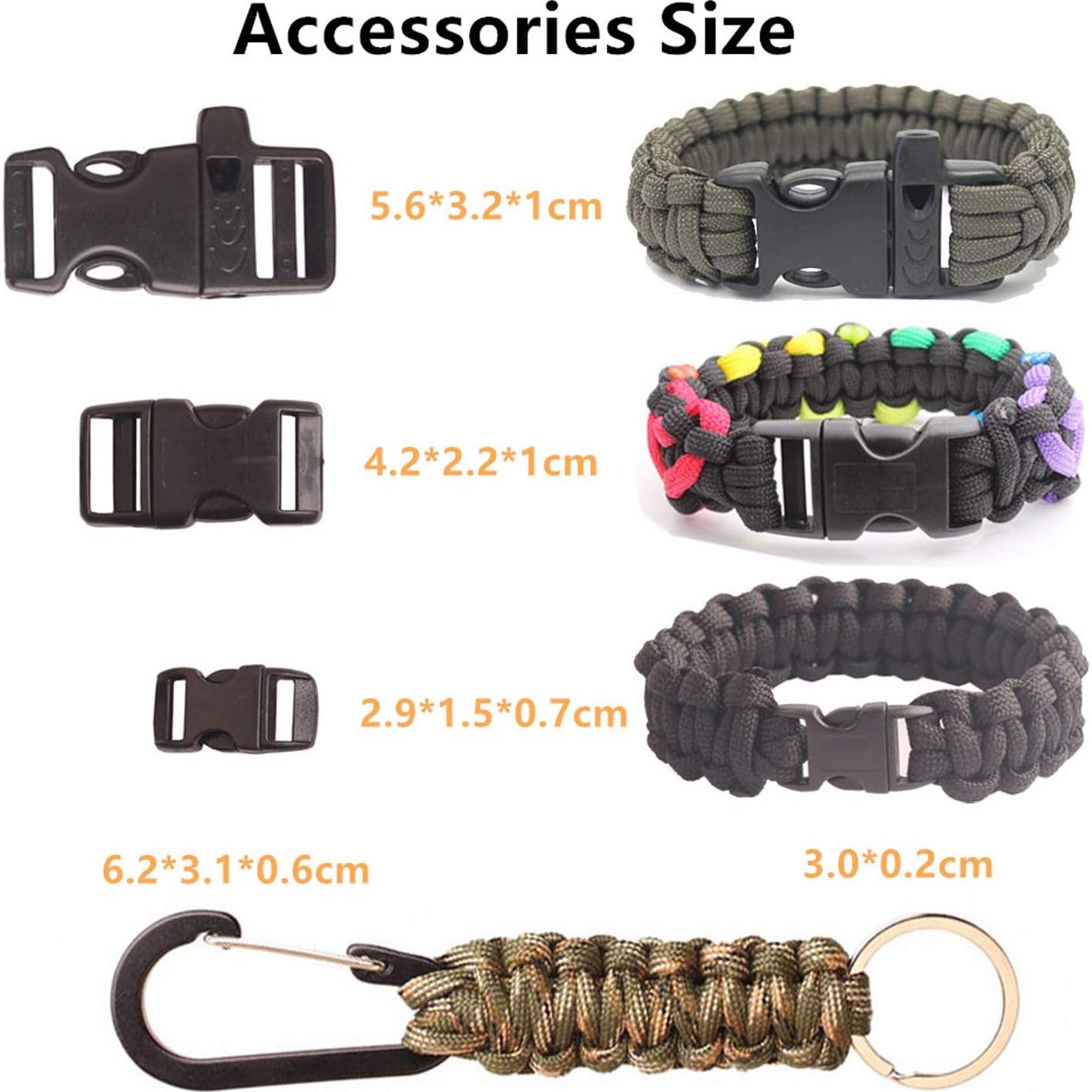 Kit Paracord GeGeDa 550 - 20 Pies, 5 Hebillas, Multiusos