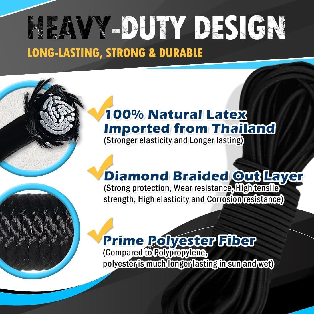 Cuerda Bungee PH PERKHOMY 0,32 cm x 15,24 m Negra