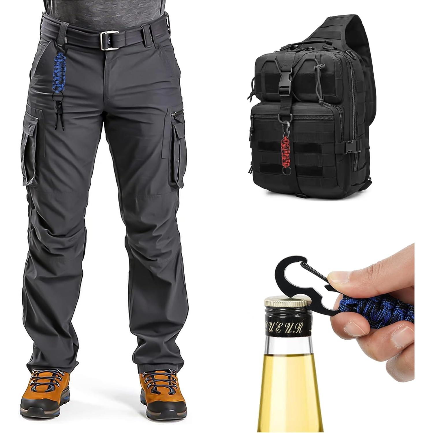 Llave de Paracord con Mosquetón - 2 Piezas para Camping