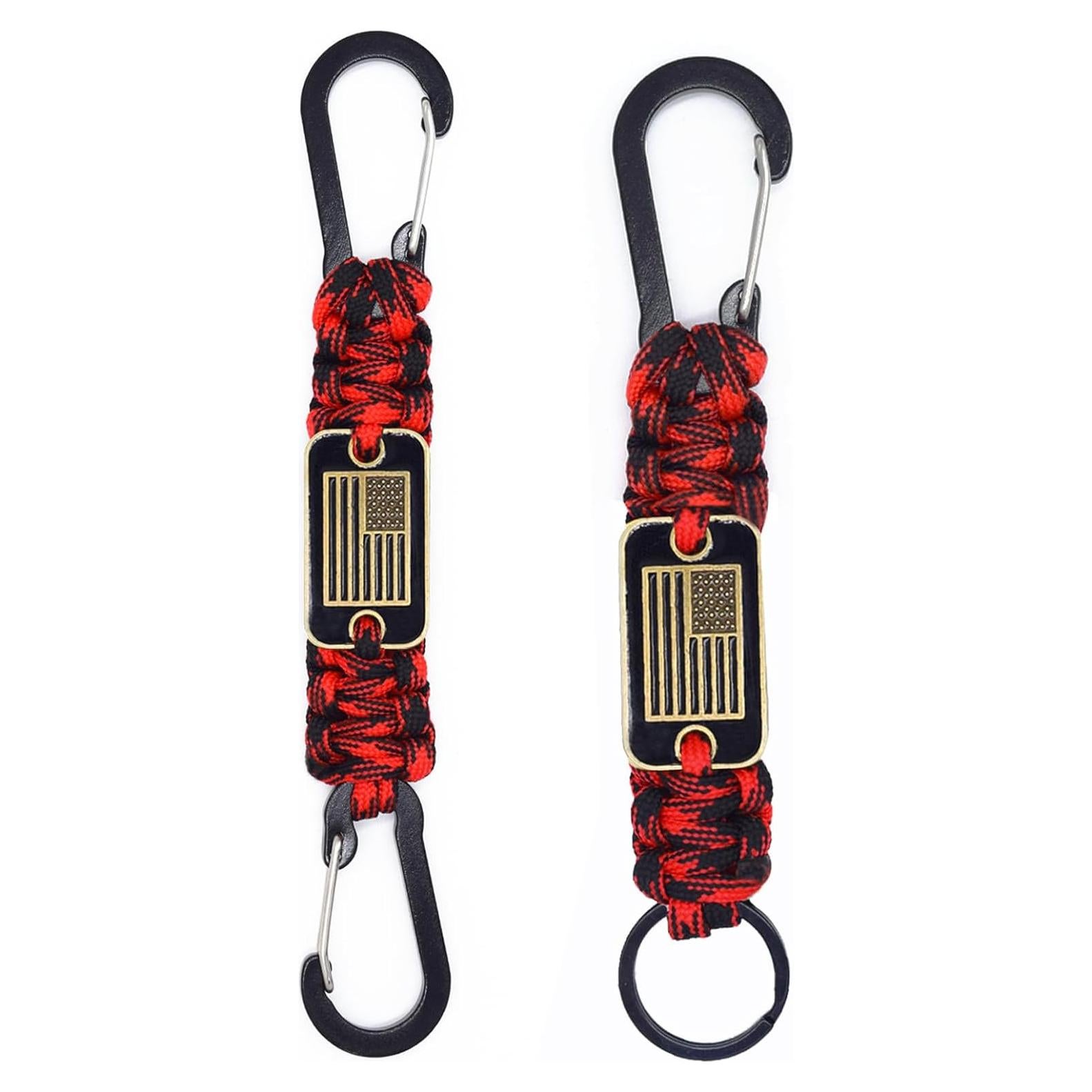 Llavero Paracord ZXKHYOR 2 Pcs Camo Rojo 16 cm Resistente