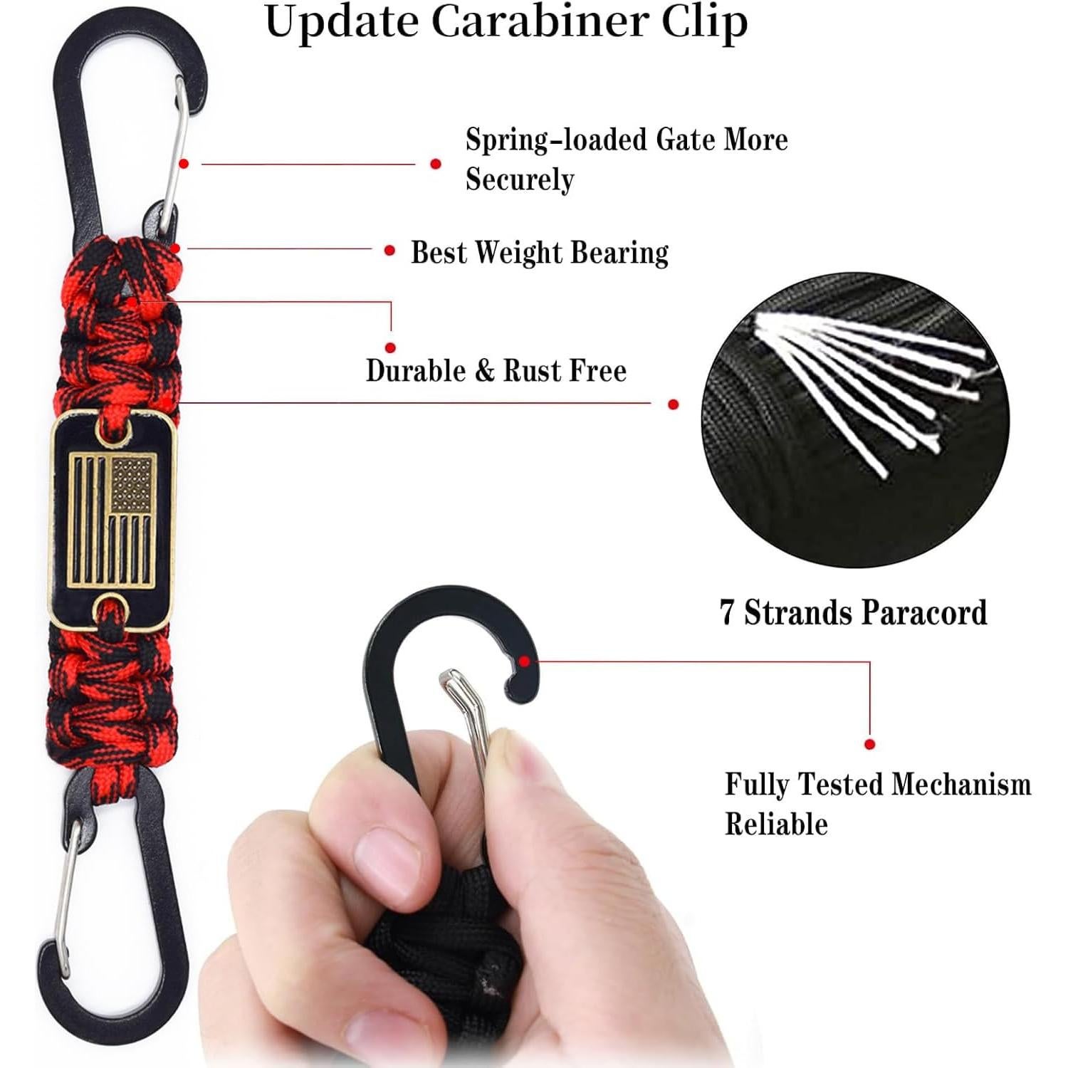 Llavero Paracord ZXKHYOR 2 Pcs Camo Rojo 16 cm Resistente