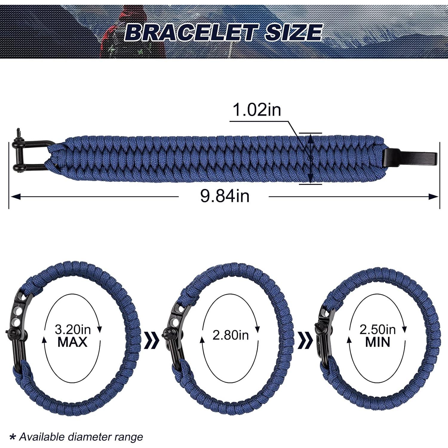 Pulsera de Supervivencia Oadnfa Paracord Ajustable Azul