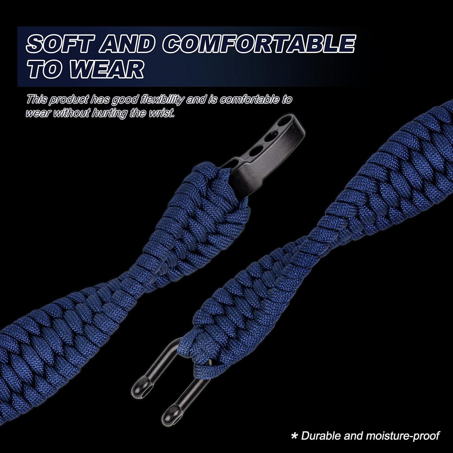 Pulsera de Supervivencia Oadnfa Paracord Ajustable Azul