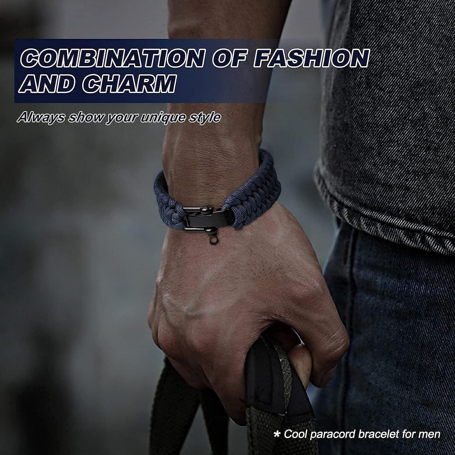 Pulsera de Supervivencia Oadnfa Paracord Ajustable Azul