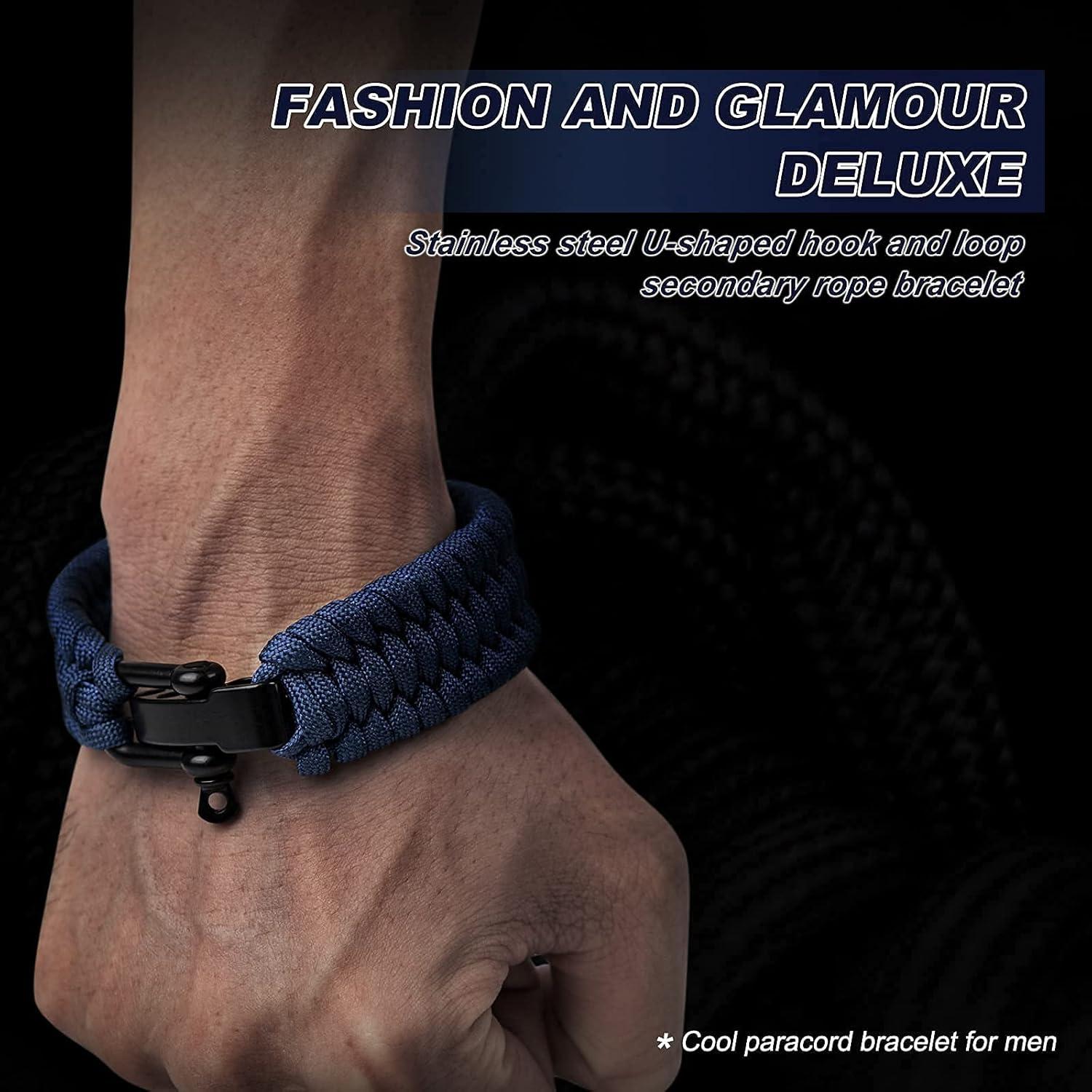 Pulsera de Supervivencia Oadnfa Paracord Ajustable Azul