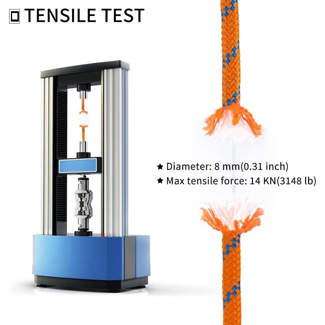 Cuerda de Escalada Estática NewDoar 8mm 6M Naranja