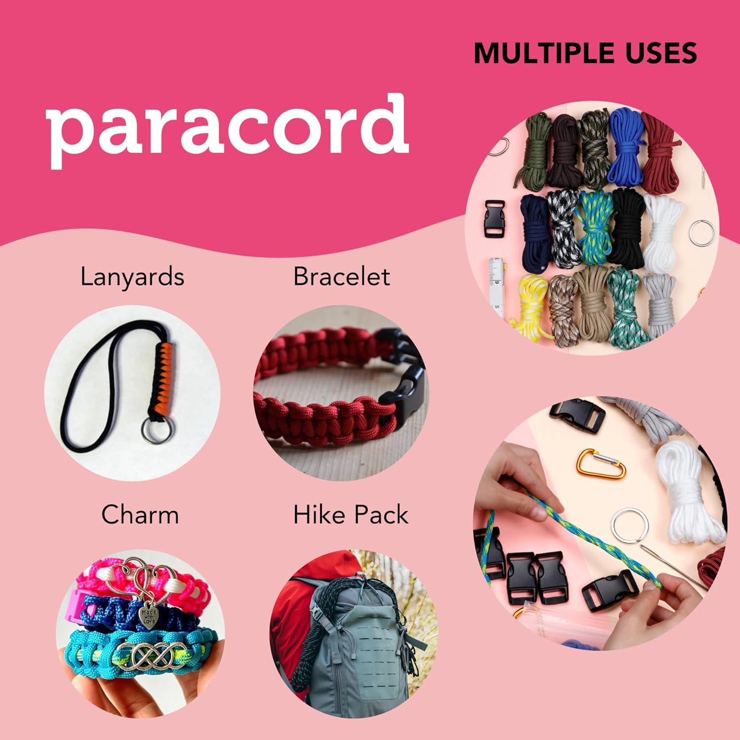 Kit de Paracord Incraftables 15 Colores 2mm para Manualidades