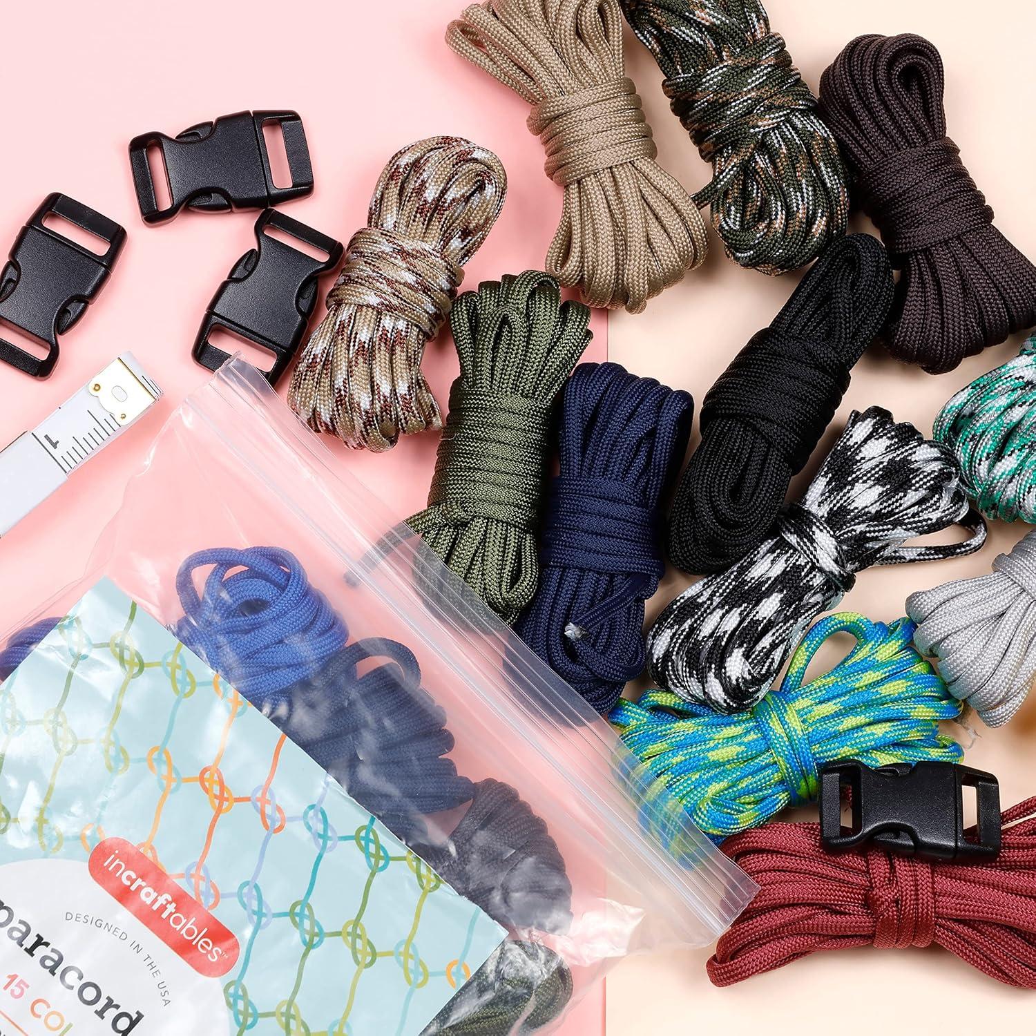 Kit de Paracord Incraftables 15 Colores 2mm para Manualidades