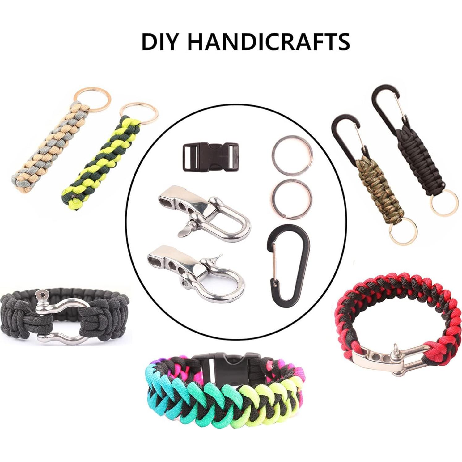 Kit Pulseras Paracord GeGeDa 30,48 m con Grillete Ajustable