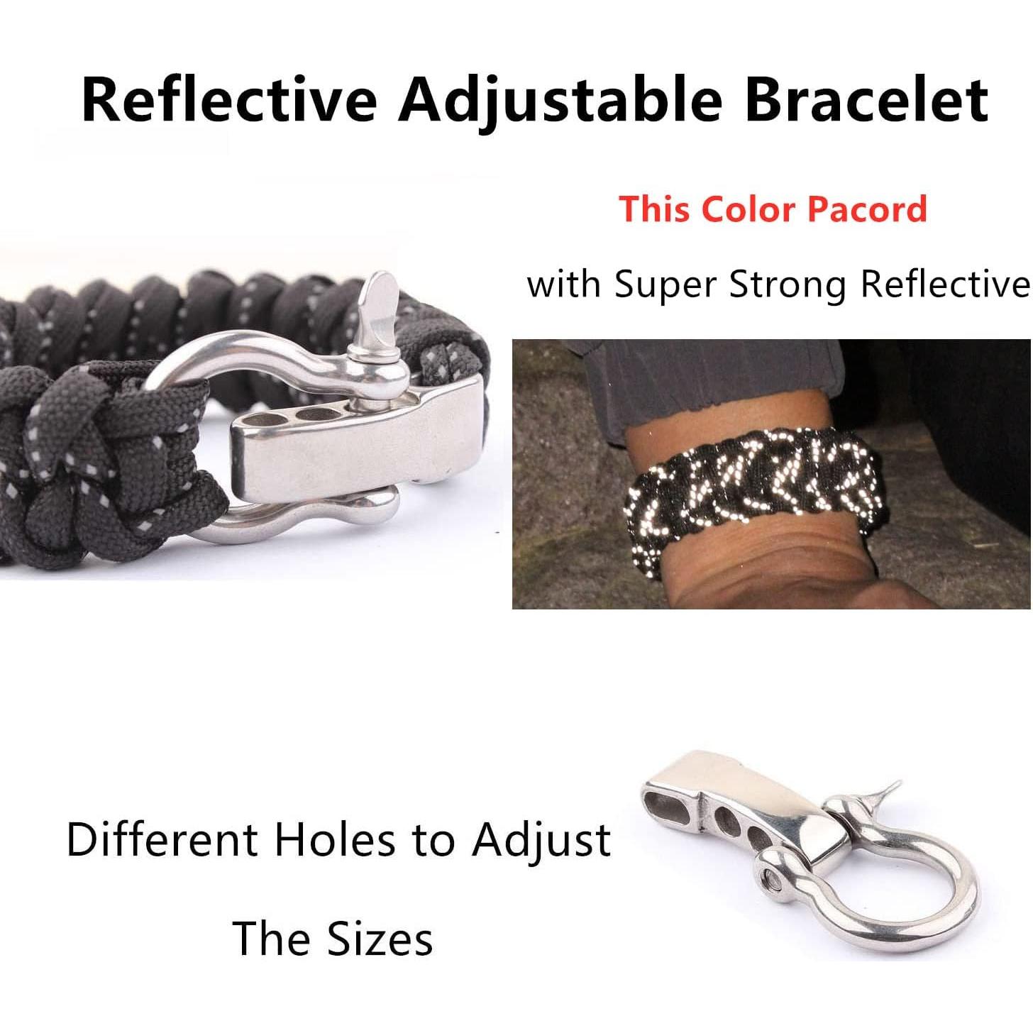 Kit Pulseras Paracord GeGeDa 30,48 m con Grillete Ajustable