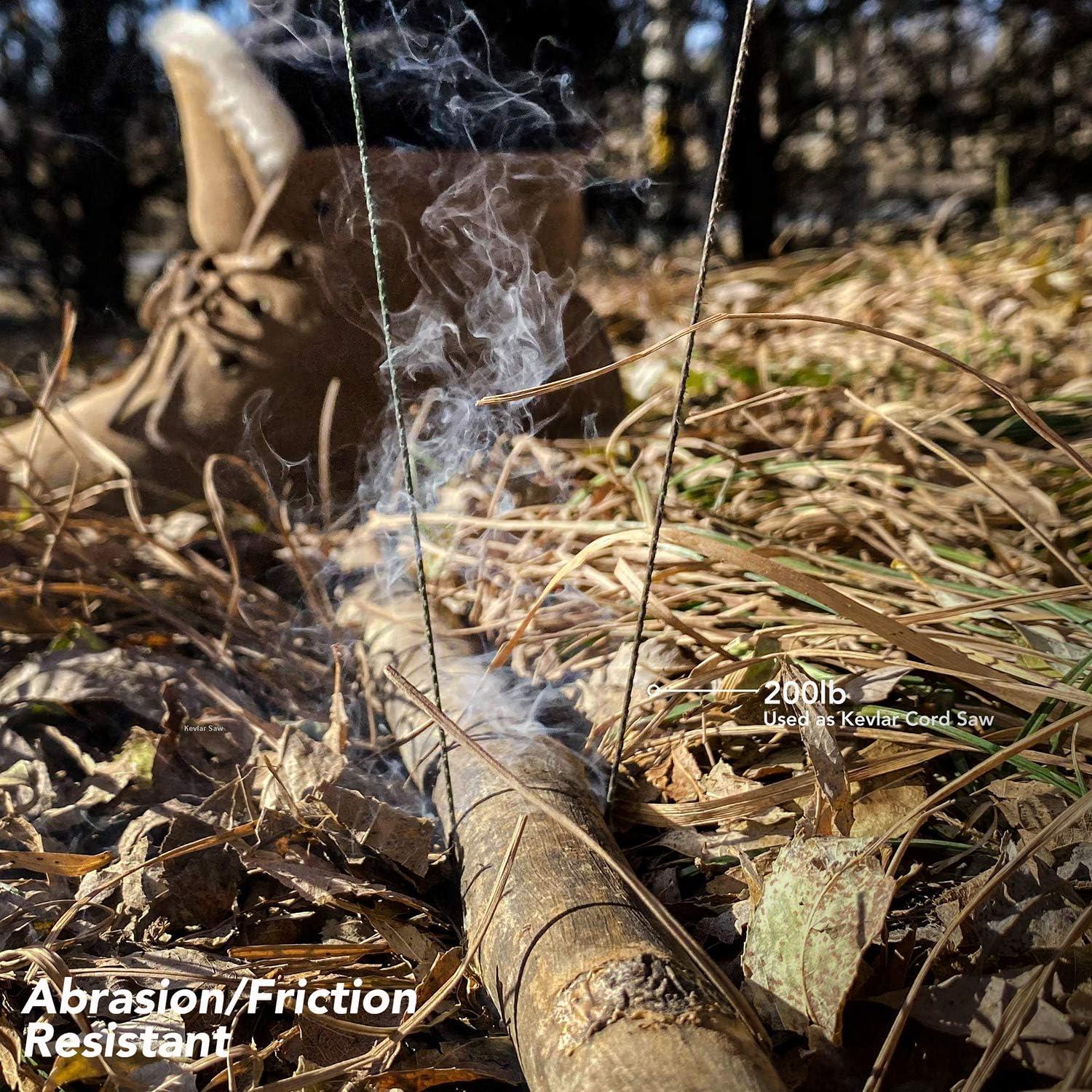 emma kites Camo Green, Red, Blue Braided Kevlar Cord 200Lb~1050Lb Abrasion/Flame Resistant Tactical Paracord, Trip Line, Cord Friction-Saw, Boot Laces, Survival Cord, Model Rocket Shock Cord