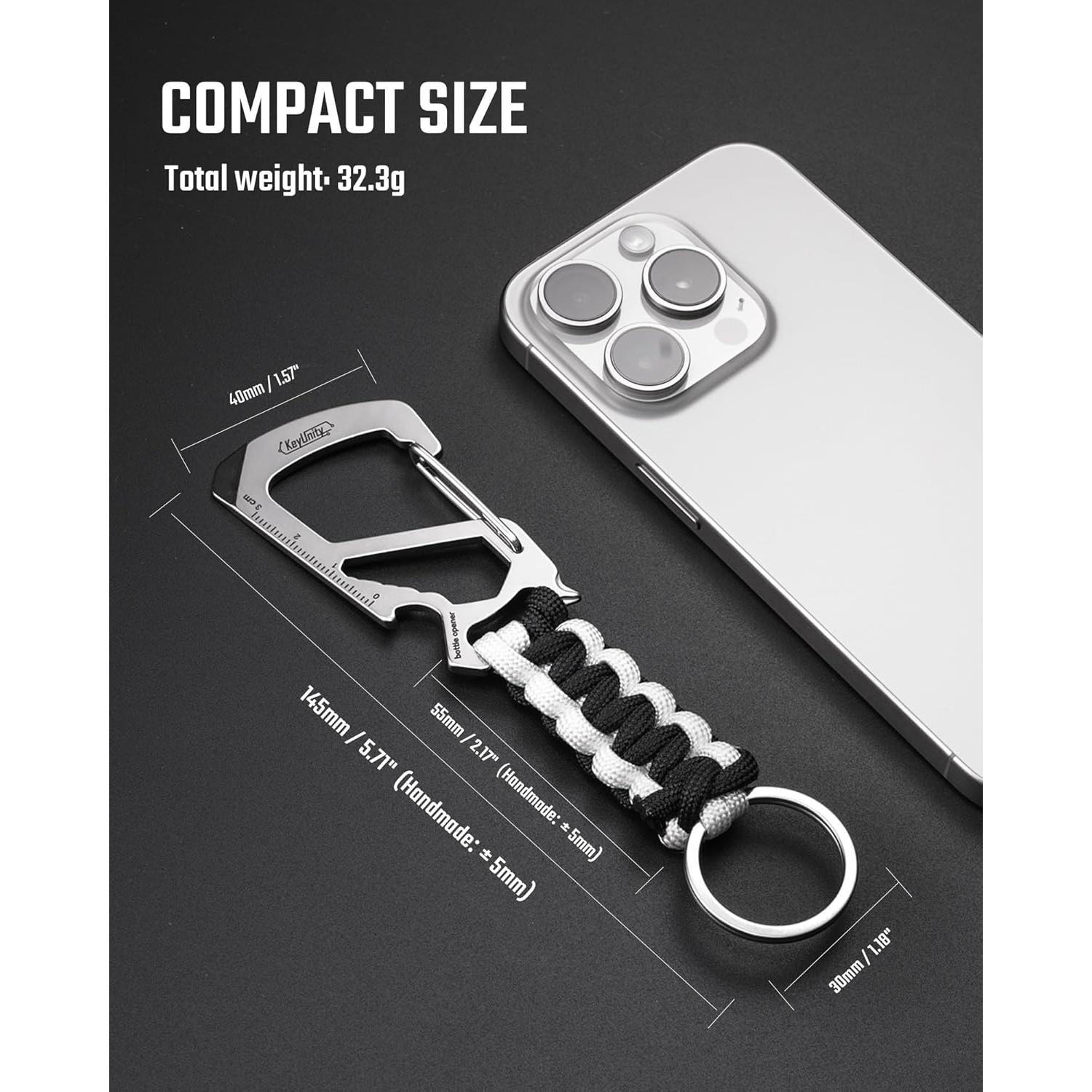 KeyUnity KC00 Clip Carabiner Paracord 550 Multiherramienta