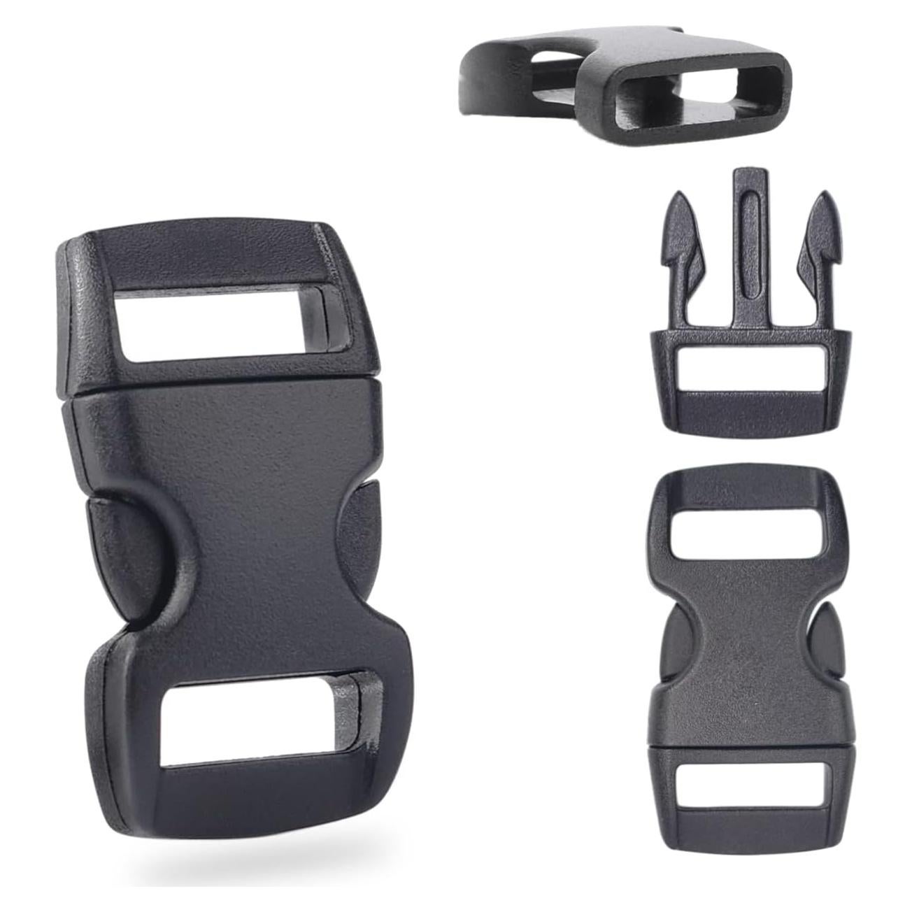 60 Hebillas de Paracord POM 0,95 cm Curvadas Rápidas