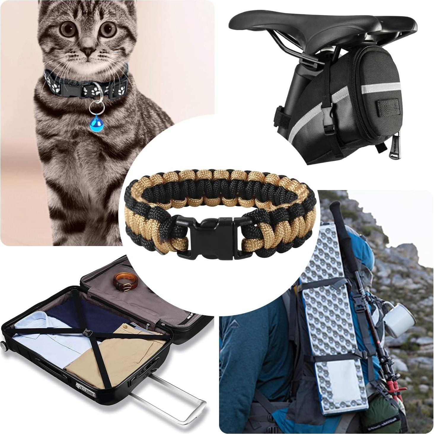 60 Hebillas de Paracord POM 0,95 cm Curvadas Rápidas