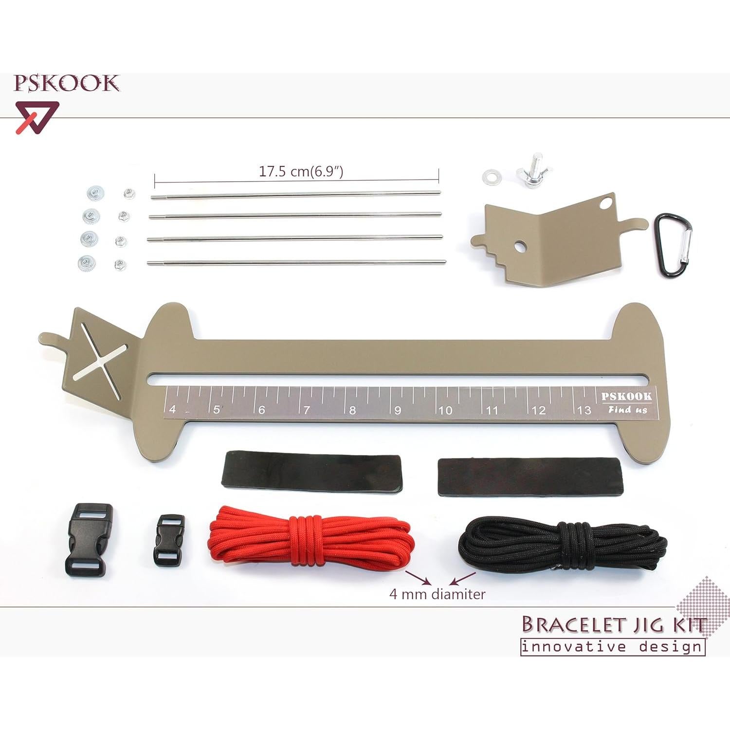 Kit de Juguete para Pulsera de Paracord PSKOOK 6 Piezas