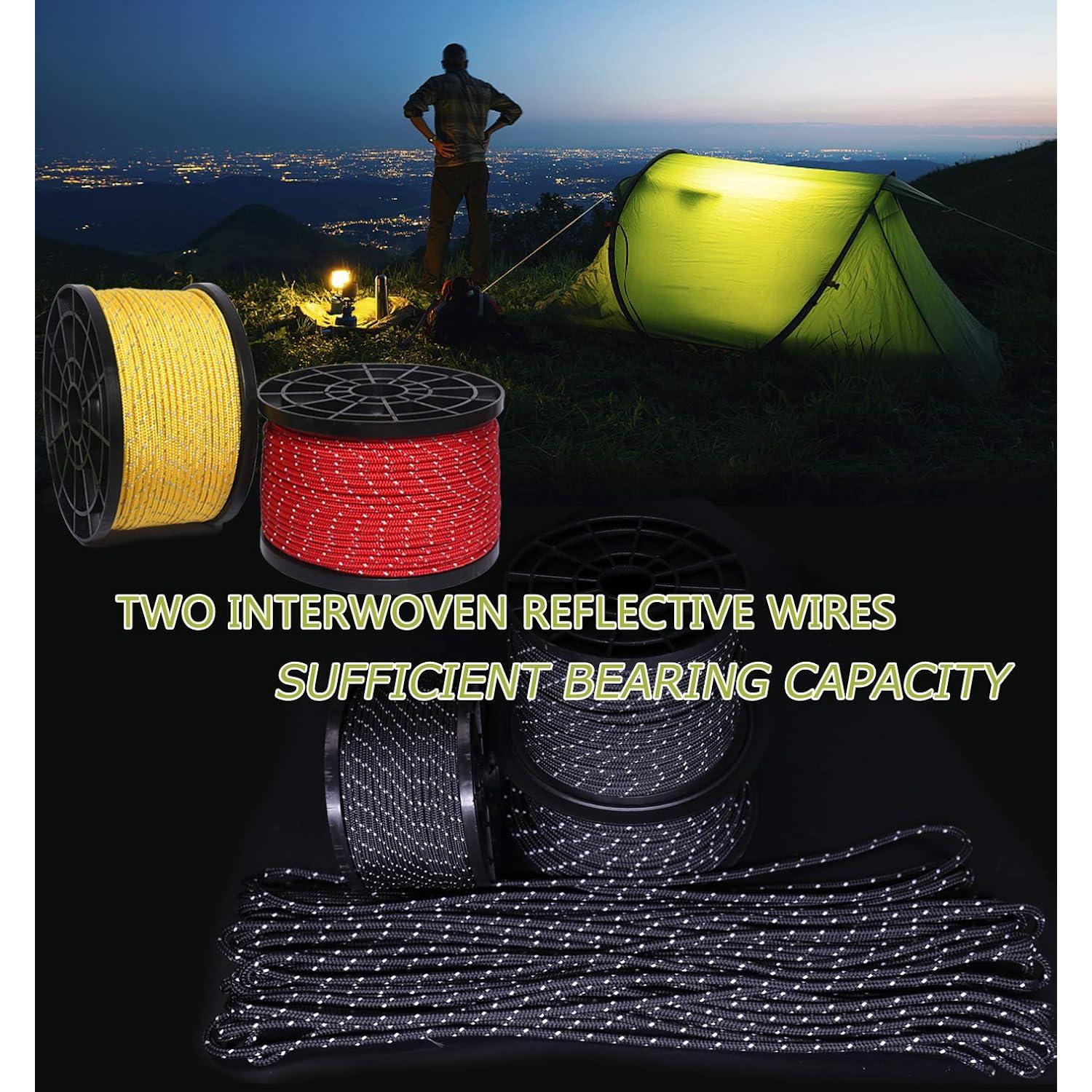 Cuerda Reflectante HIKEMAN 50m Nylon 4mm para Camping