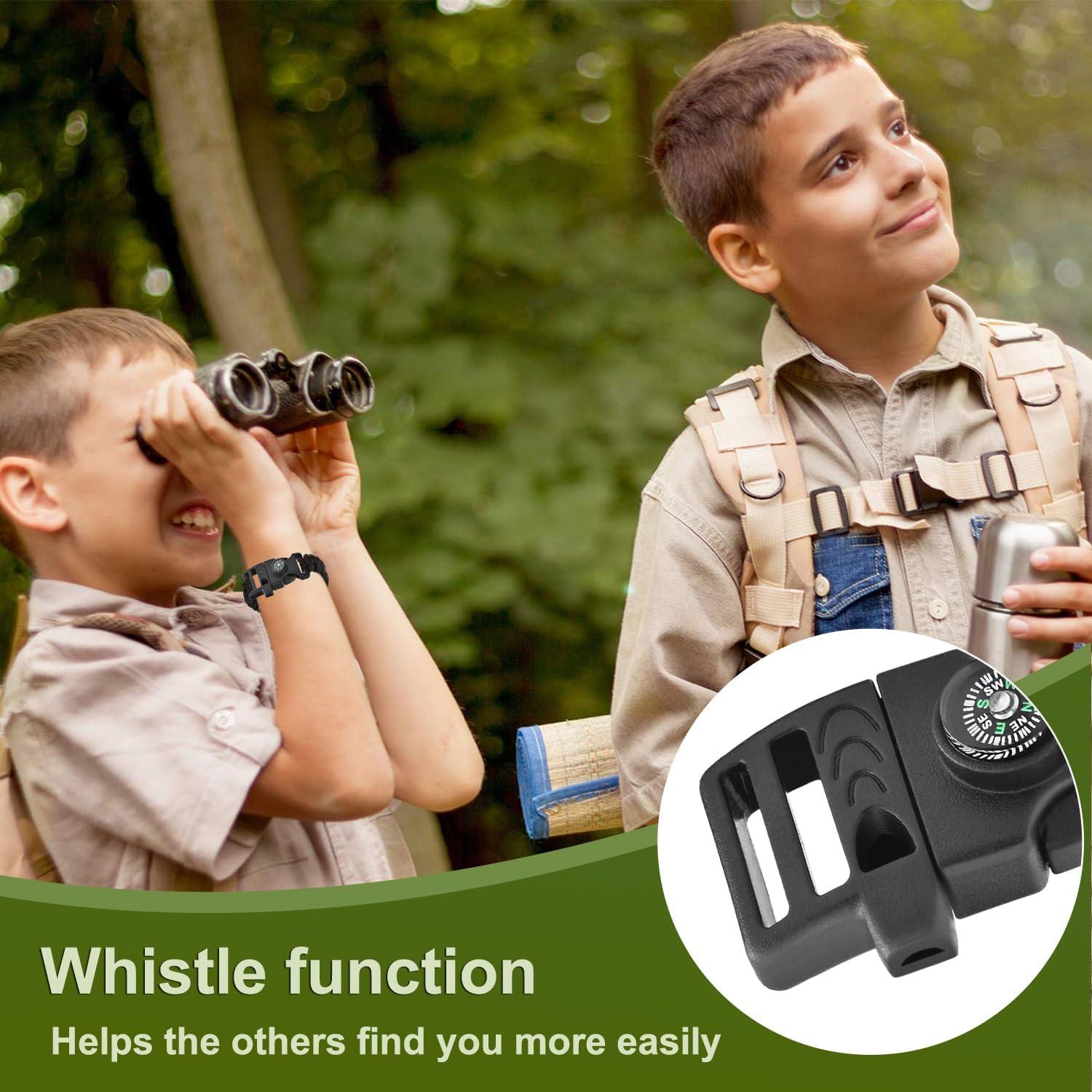 Paquete de 50 hebillas de paracord CooBigo con silbato