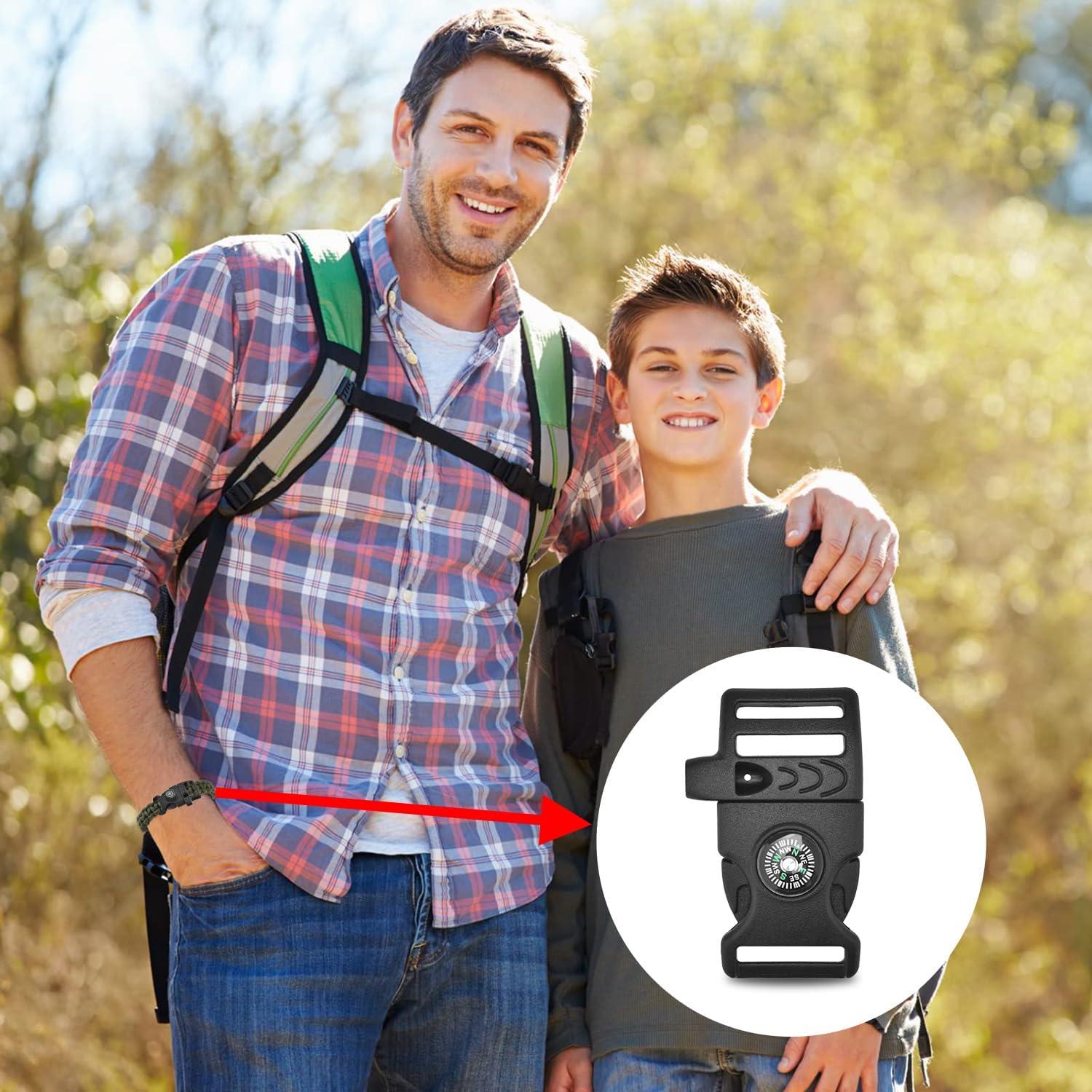 Paquete de 50 hebillas de paracord CooBigo con silbato