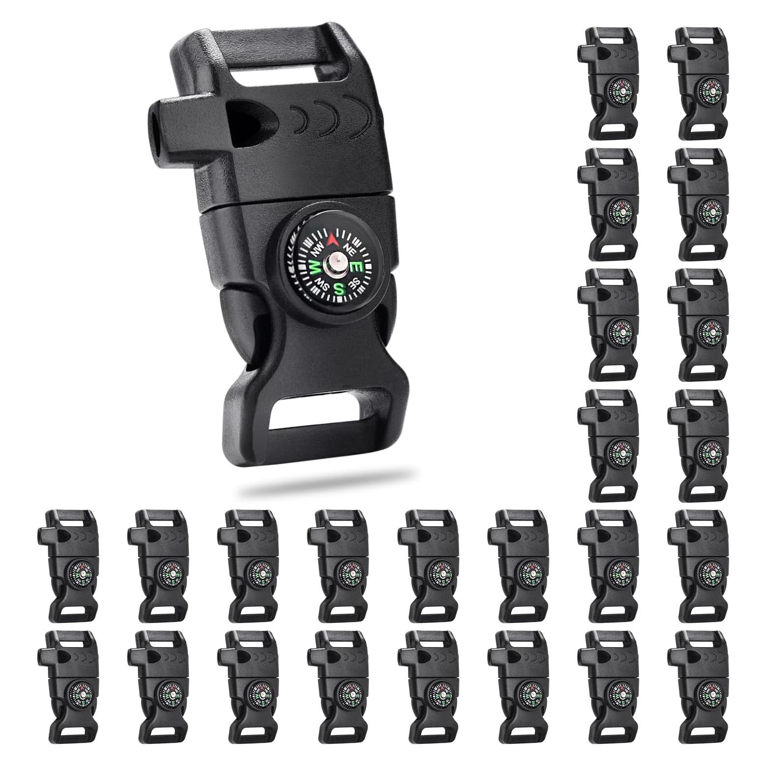 Hebillas de Compás CooBigo 25 Pcs 1,59 cm para Paracord