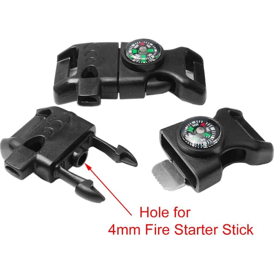 Hebillas de Compás CooBigo 25 Pcs 1,59 cm para Paracord