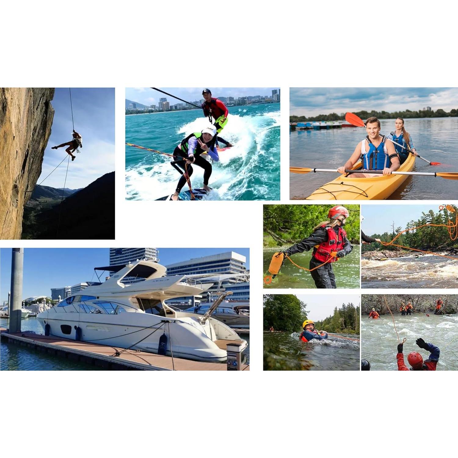 8/10/12mm x 5/10/20/30meter Static Rope Climbing Rope Marine Rope Anchor Rope Boat Rope Rappelling Rope Float Rope Tree Swing Rope Reflective