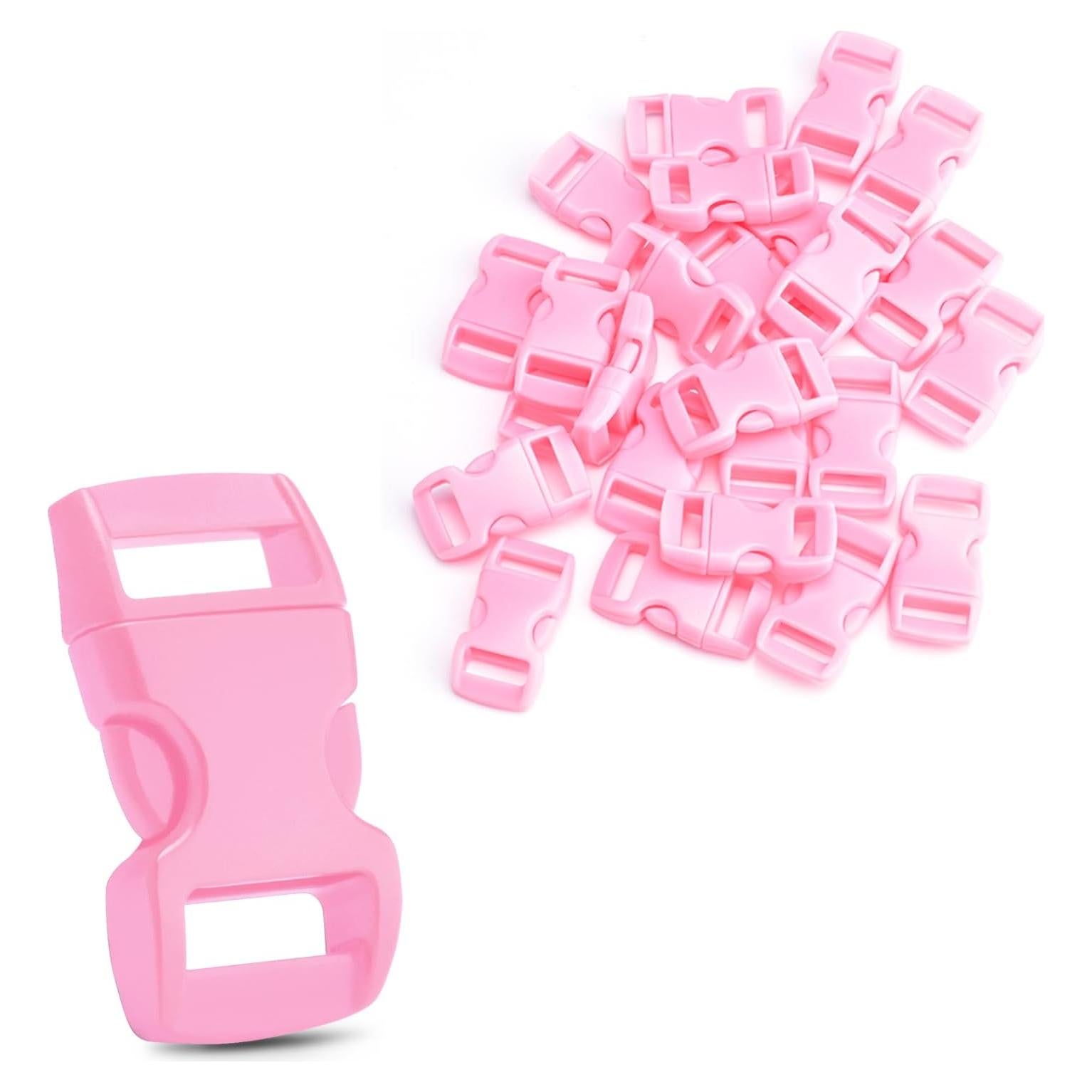 25 Hebillas de Paracord CooBigo Rosa Bebé 0.95 cm