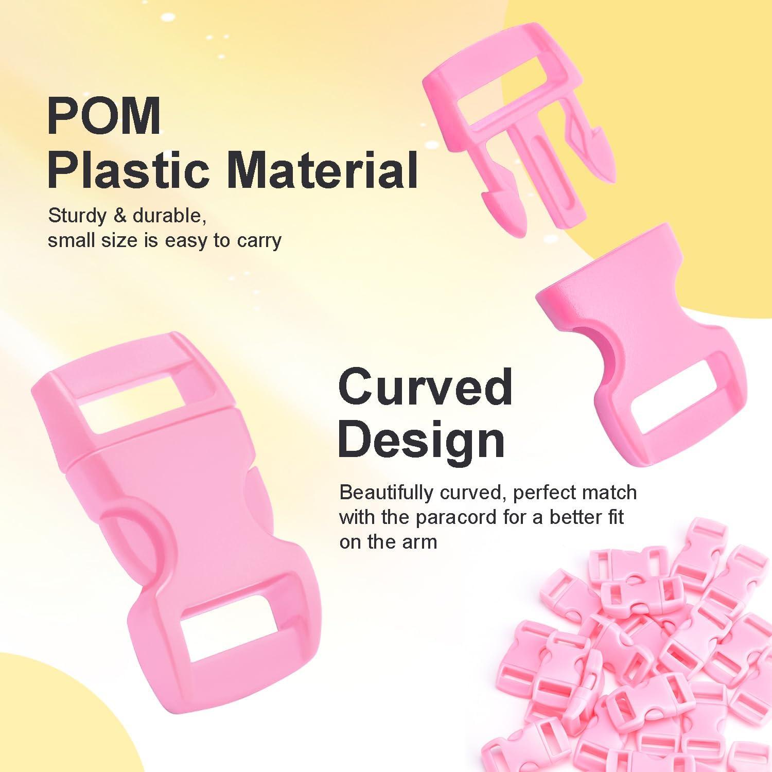 25 Hebillas de Paracord CooBigo Rosa Bebé 0.95 cm