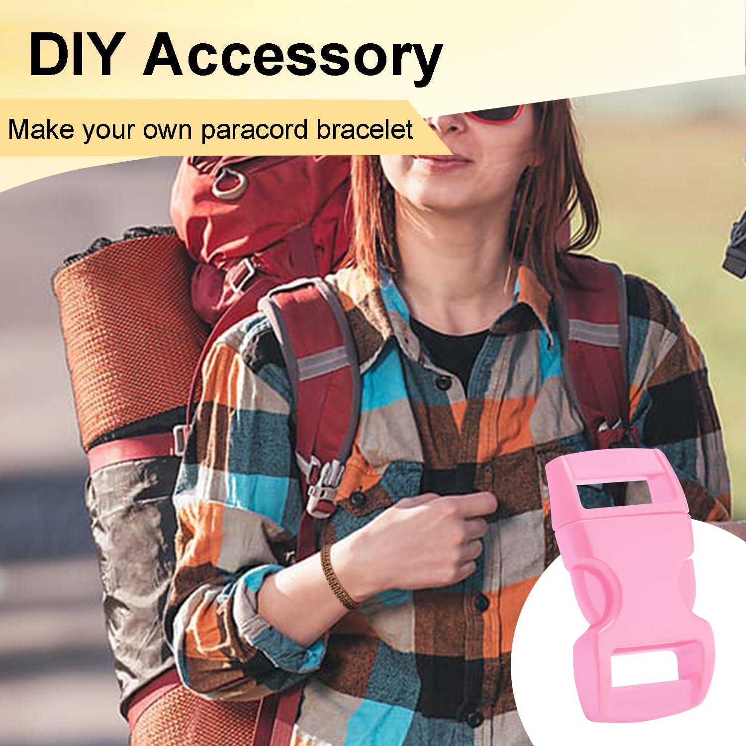 25 Hebillas de Paracord CooBigo Rosa Bebé 0.95 cm