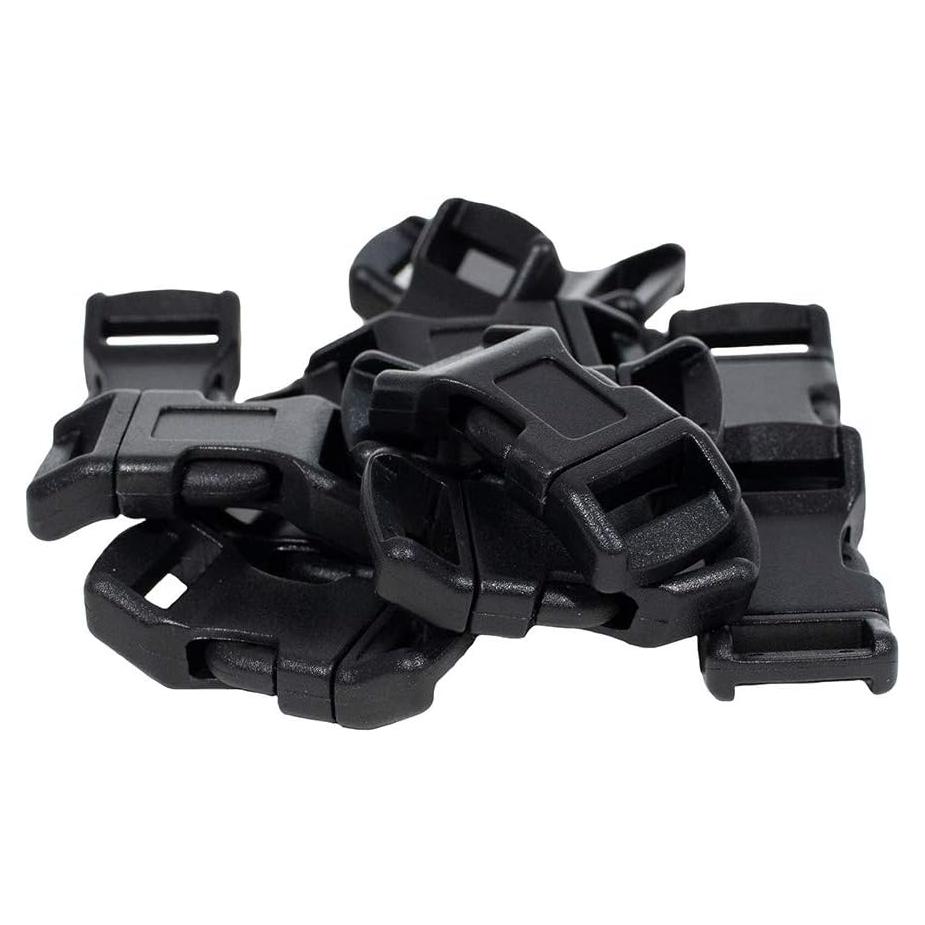 Paracord Planet Buckles – 1/2 Inch – Variety of Colors – Contoured Single Bar & Economy Side Release Double Bar